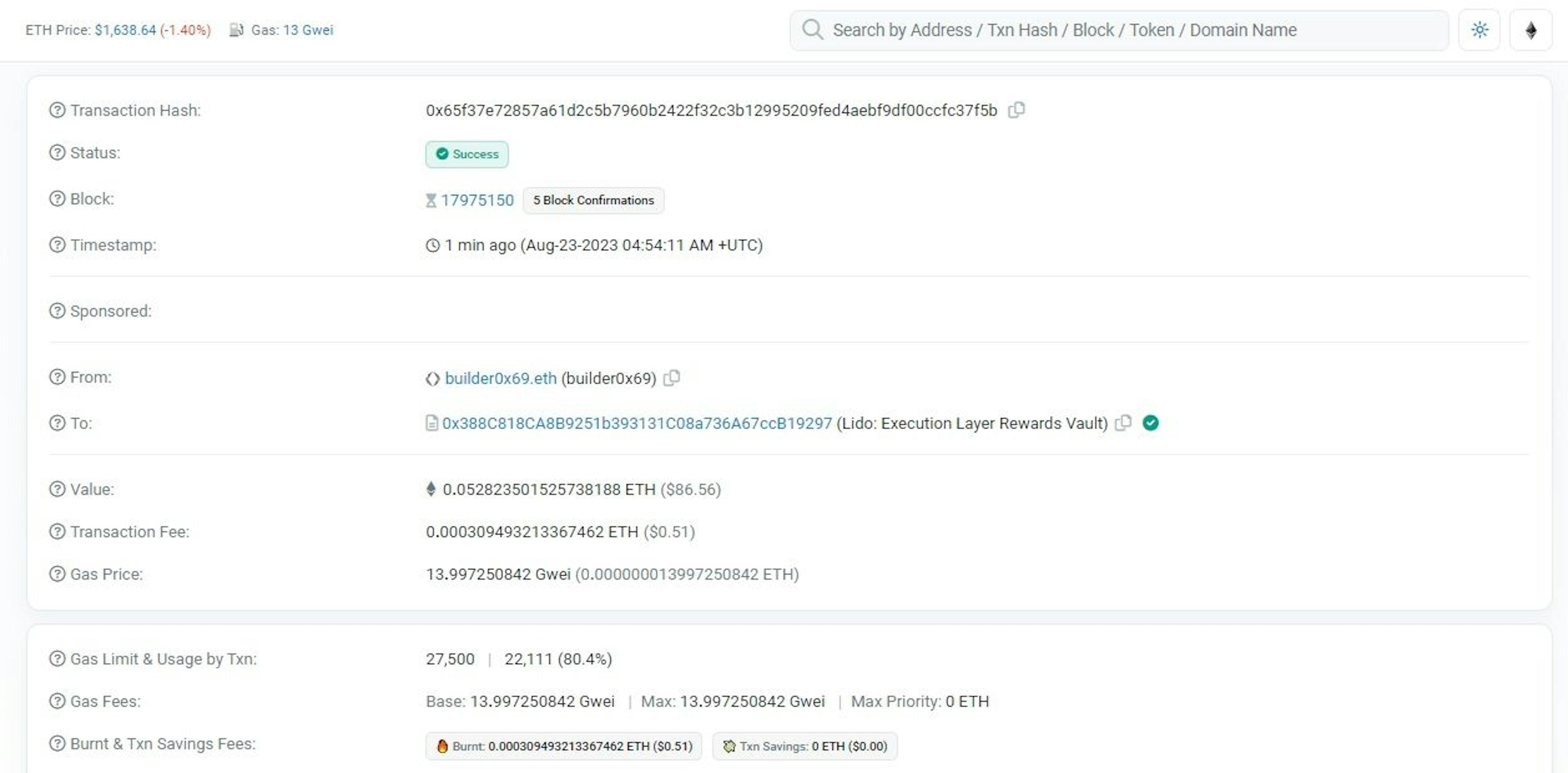 Public Transaction Details in Ethereum [From Etherscan Explorer] 