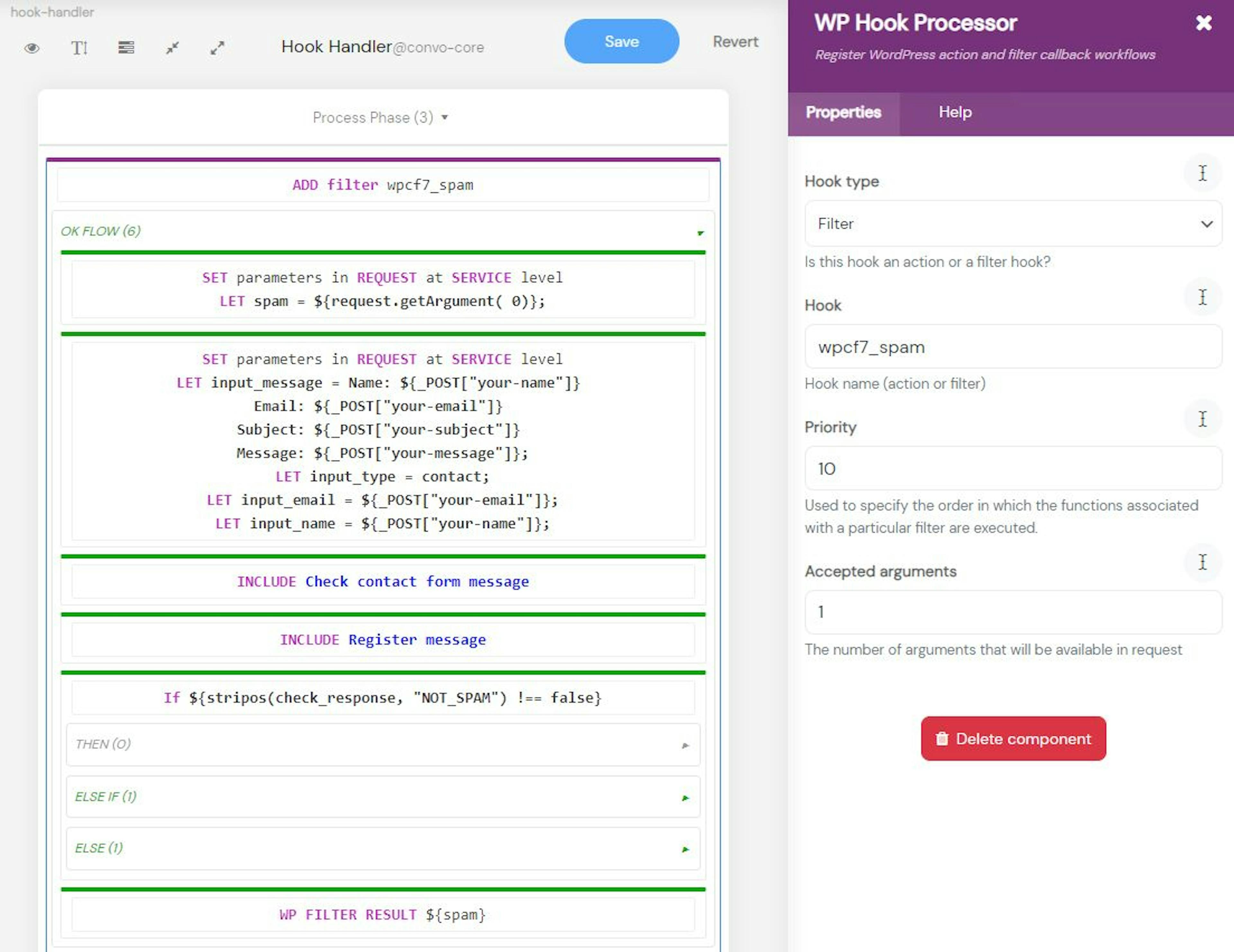 Contact Form 7 filter callback