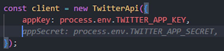 appKey field for Twitter API constructor