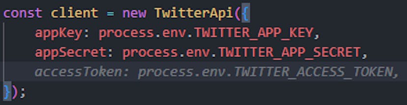 accessToken field for Twitter API constructor