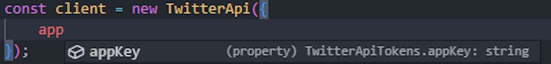 appKey field for Twitter API constructor