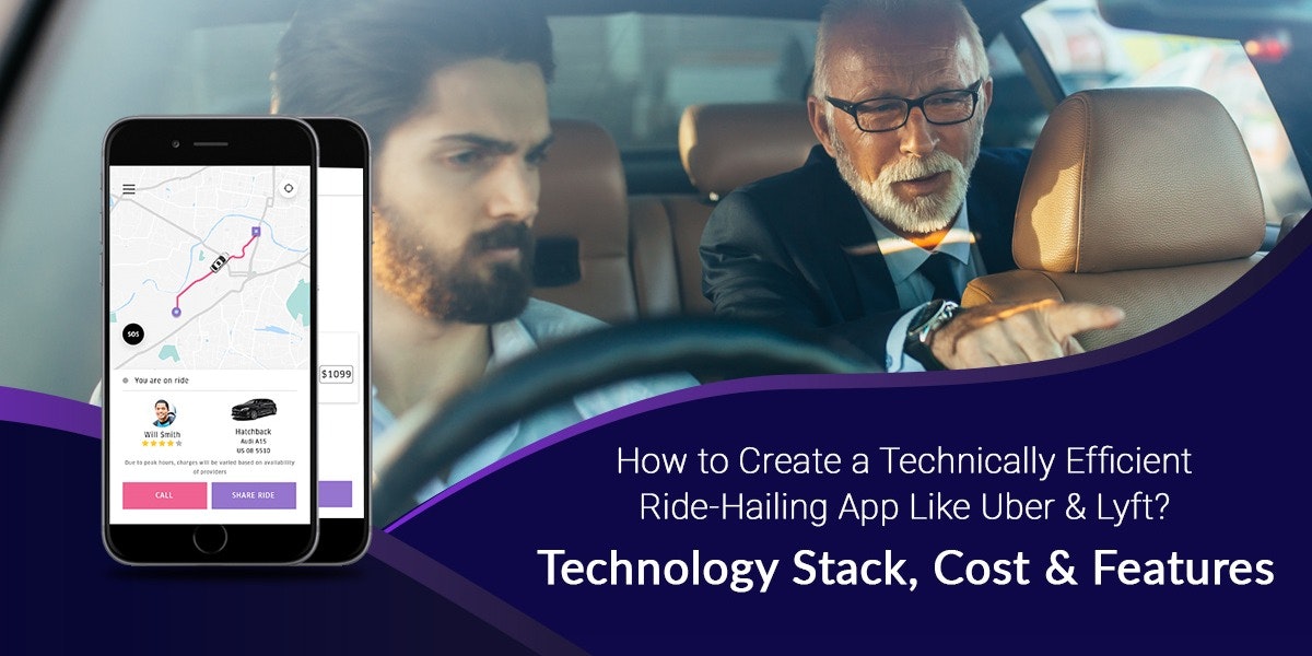 featured image - How to Create a Ride-hailing App like Uber & Lyft? Technology Stack, Estimated Cost, and Features