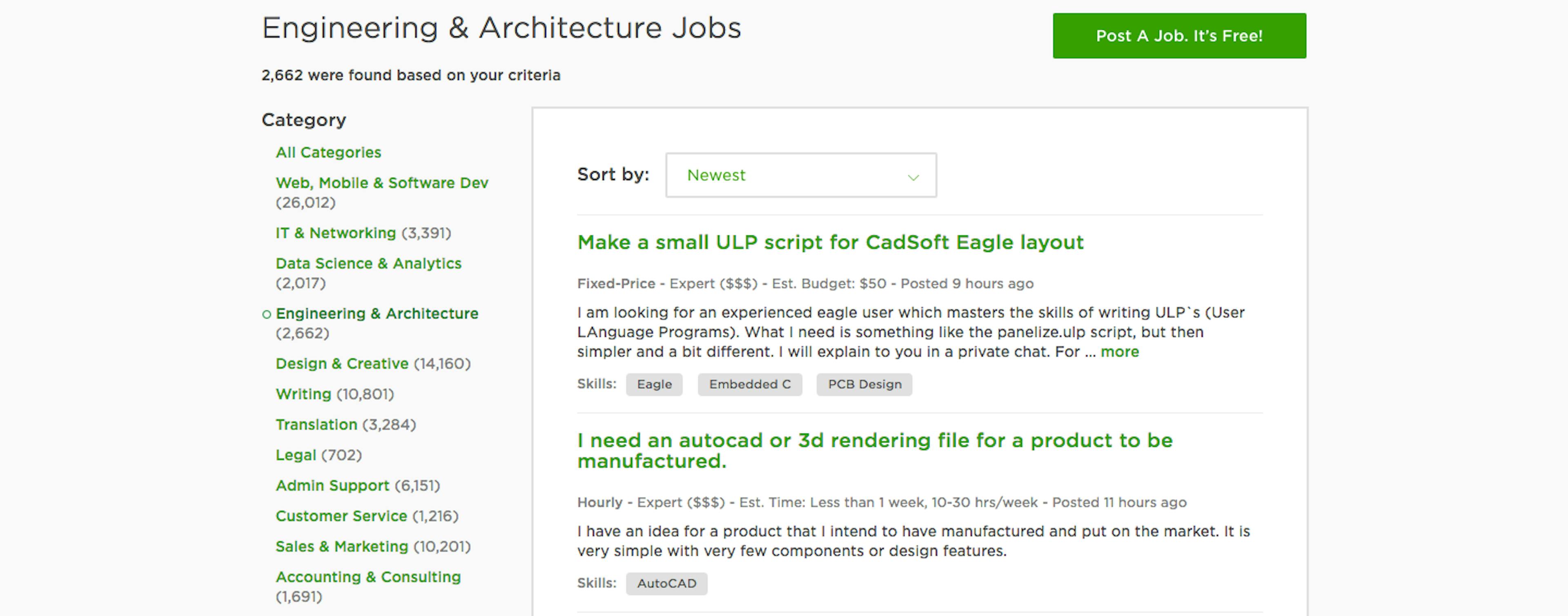 upwork jobs screenshot