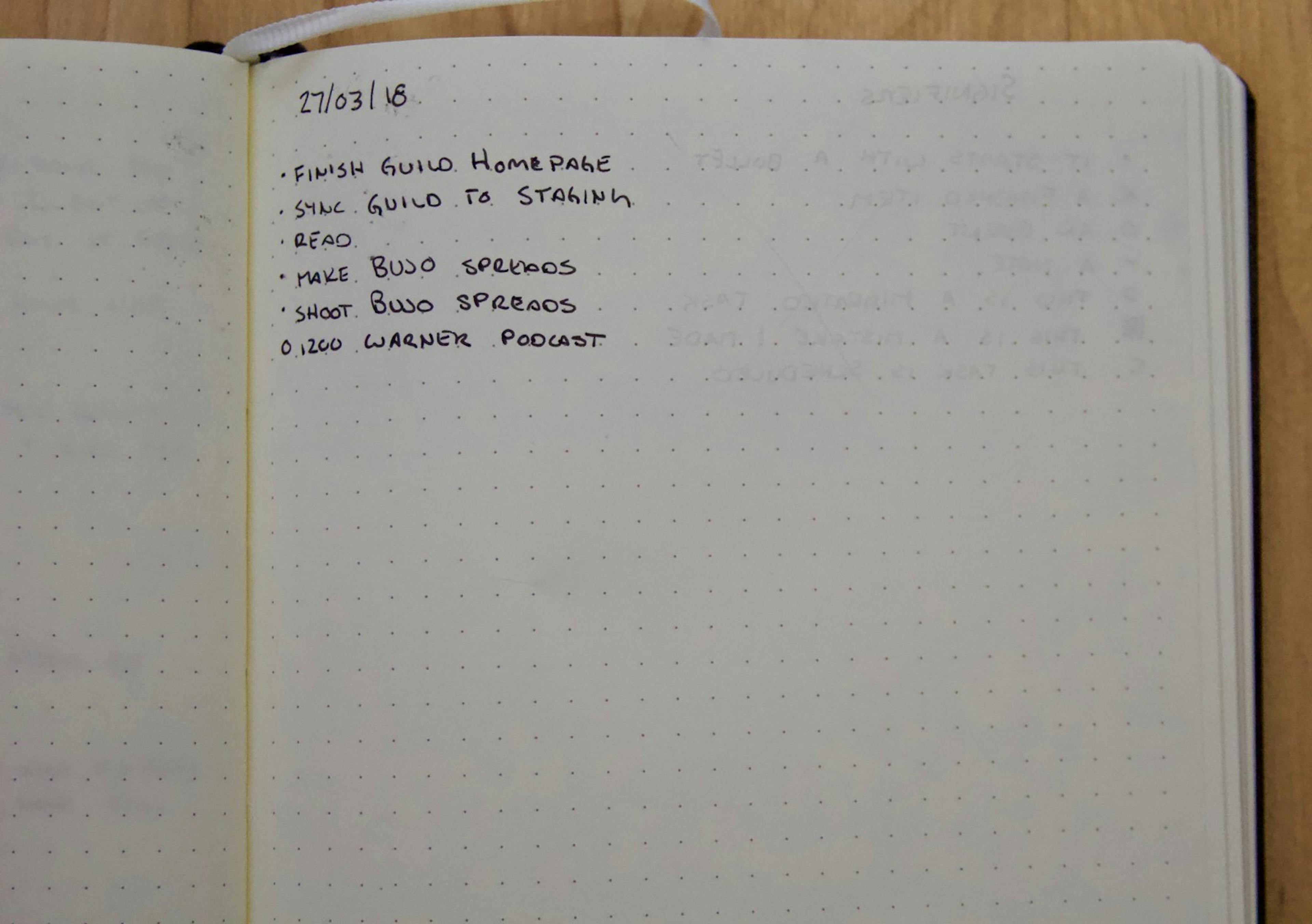 Bullet Journal Task List