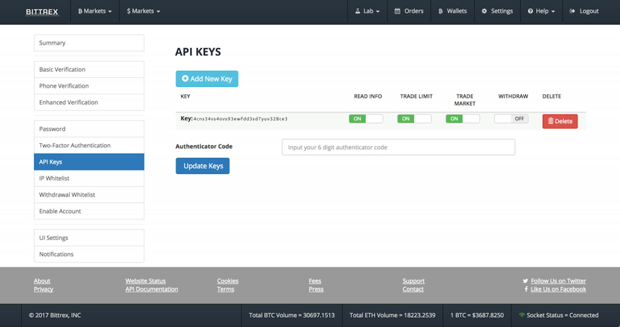 Trading on Bittrex