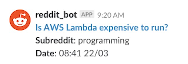 Reddit Slack bot