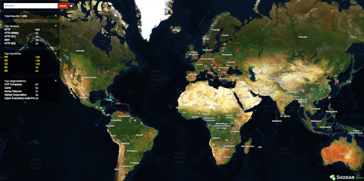 featured image - Mapping Global Crypto-mining w/ Shodan.io