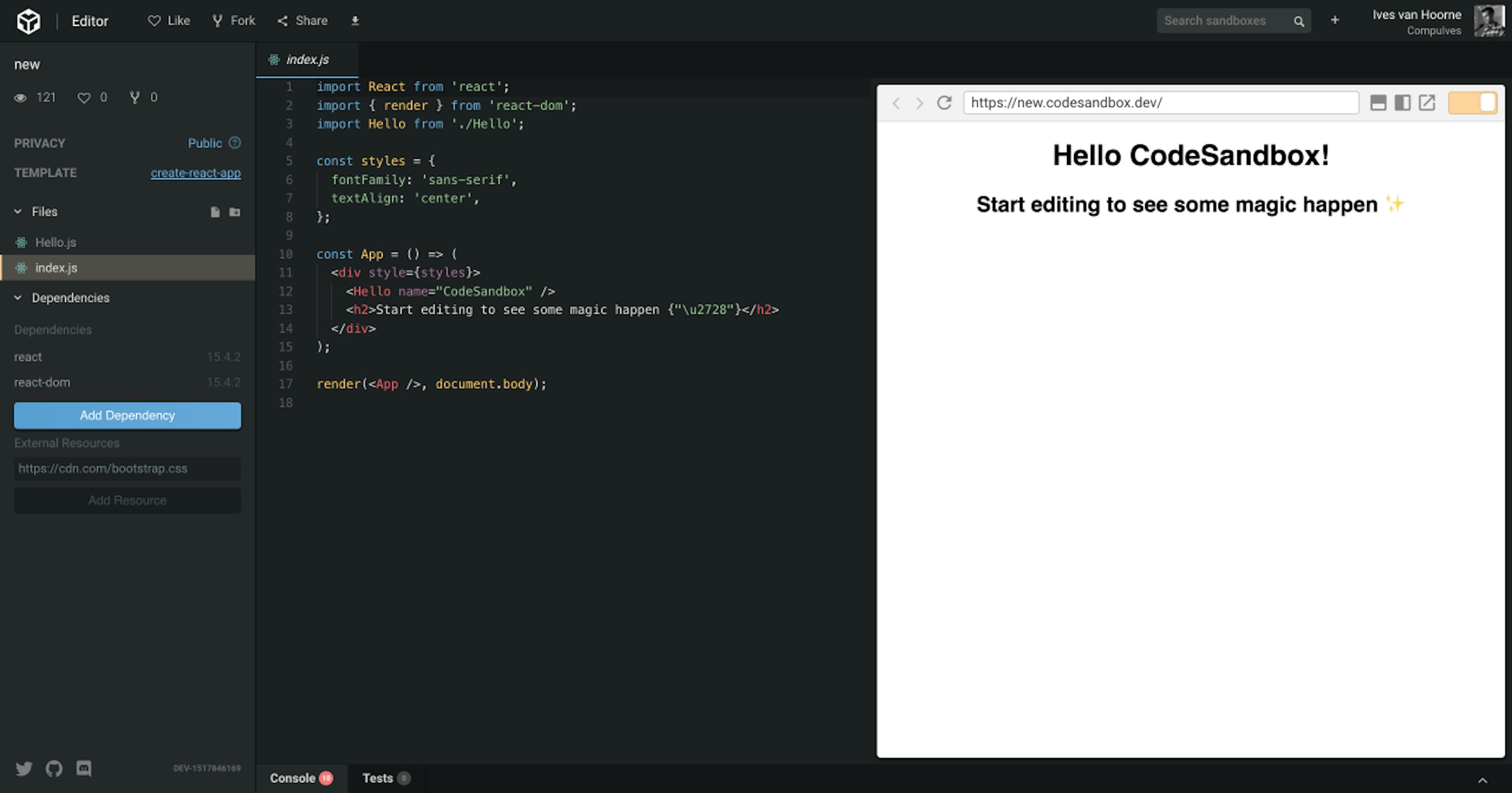 Announcing CodeSandbox 2.5 | HackerNoon