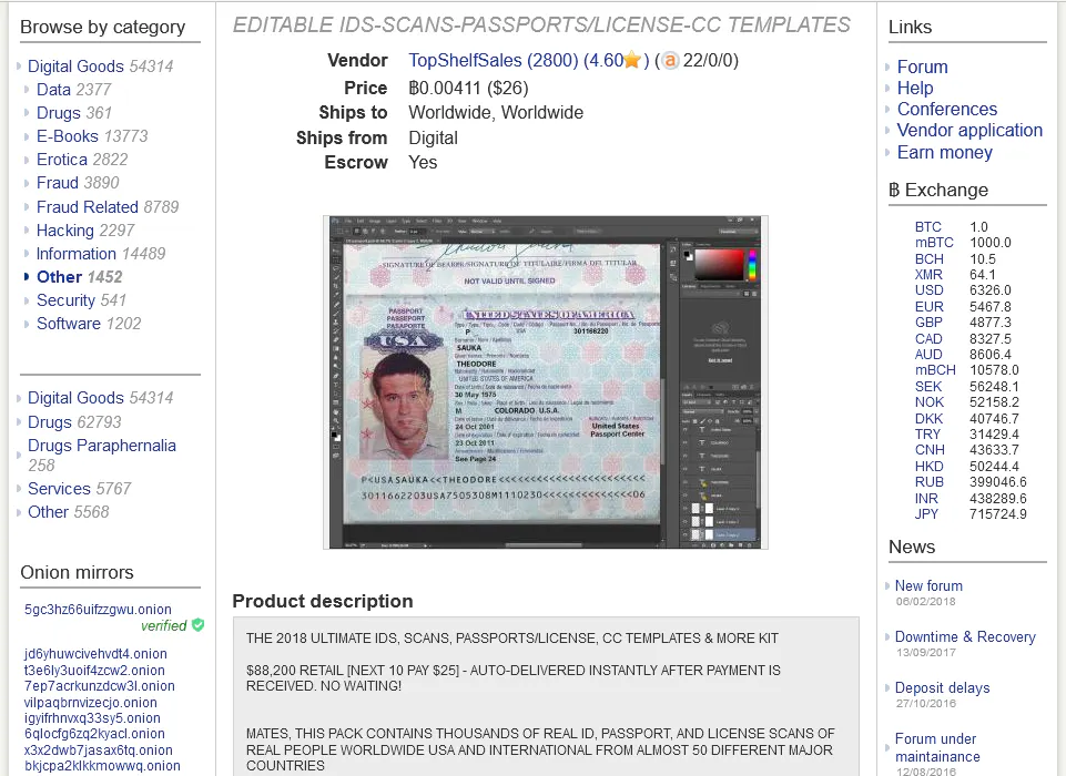 Darknet markets fake id