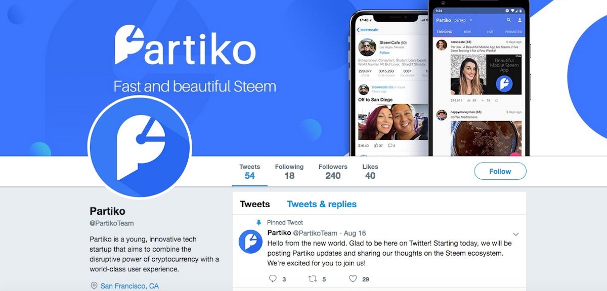 featured image - Best Mobile App For The Steem Blockchain: Partiko