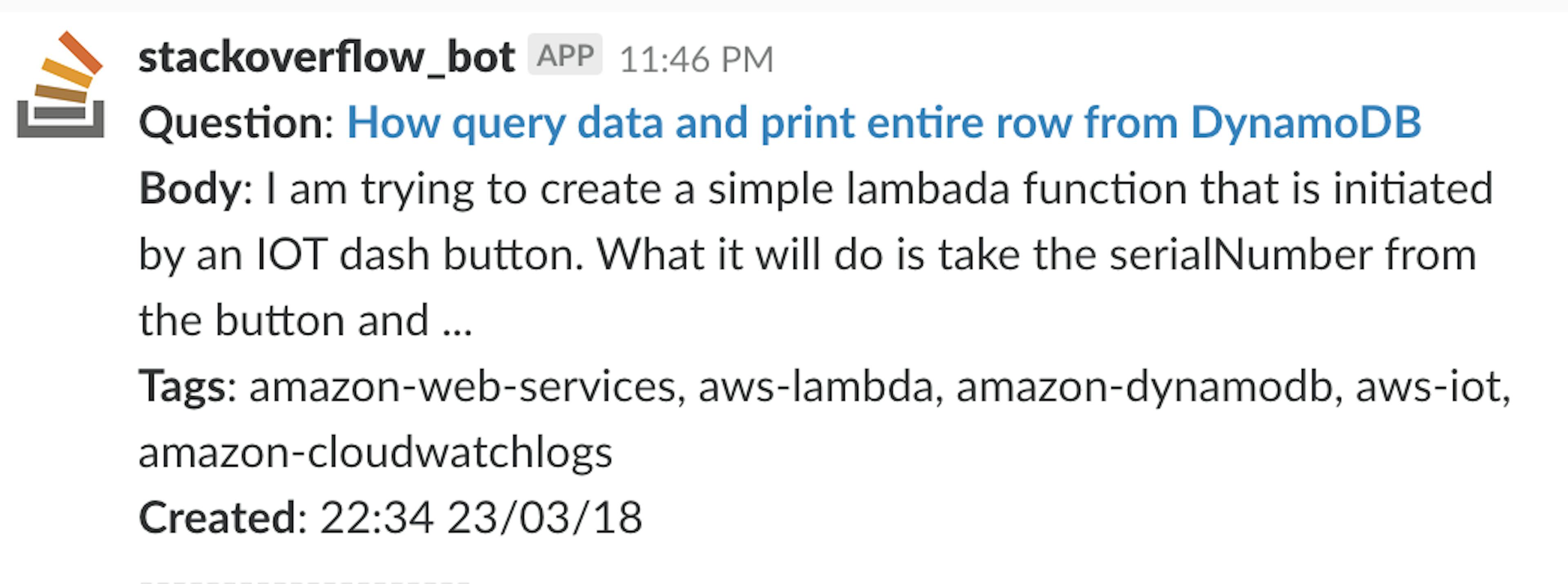 Stack Overflow Slack bot