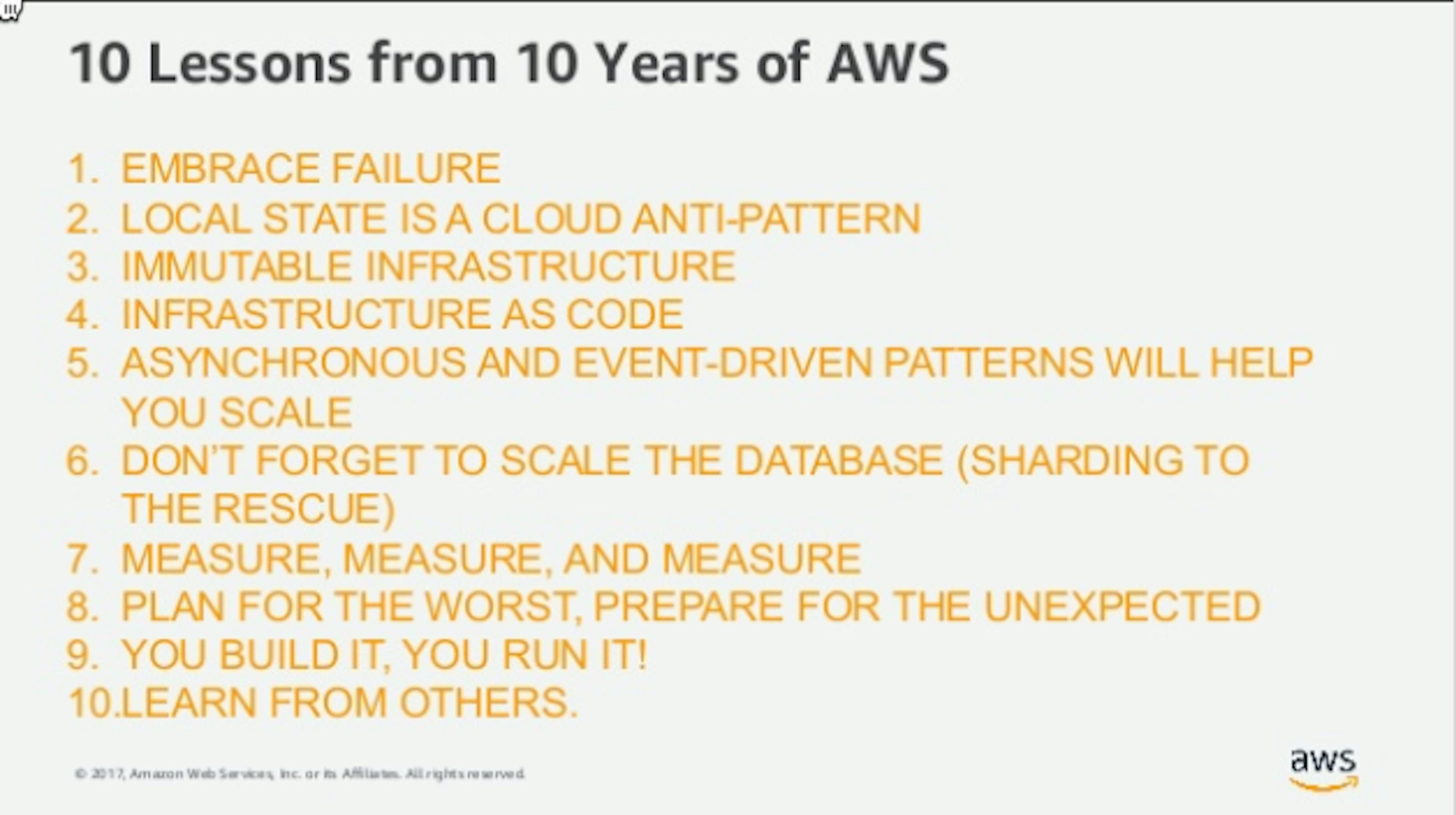 10 Lessons from 10 Years of AWS (part 1)