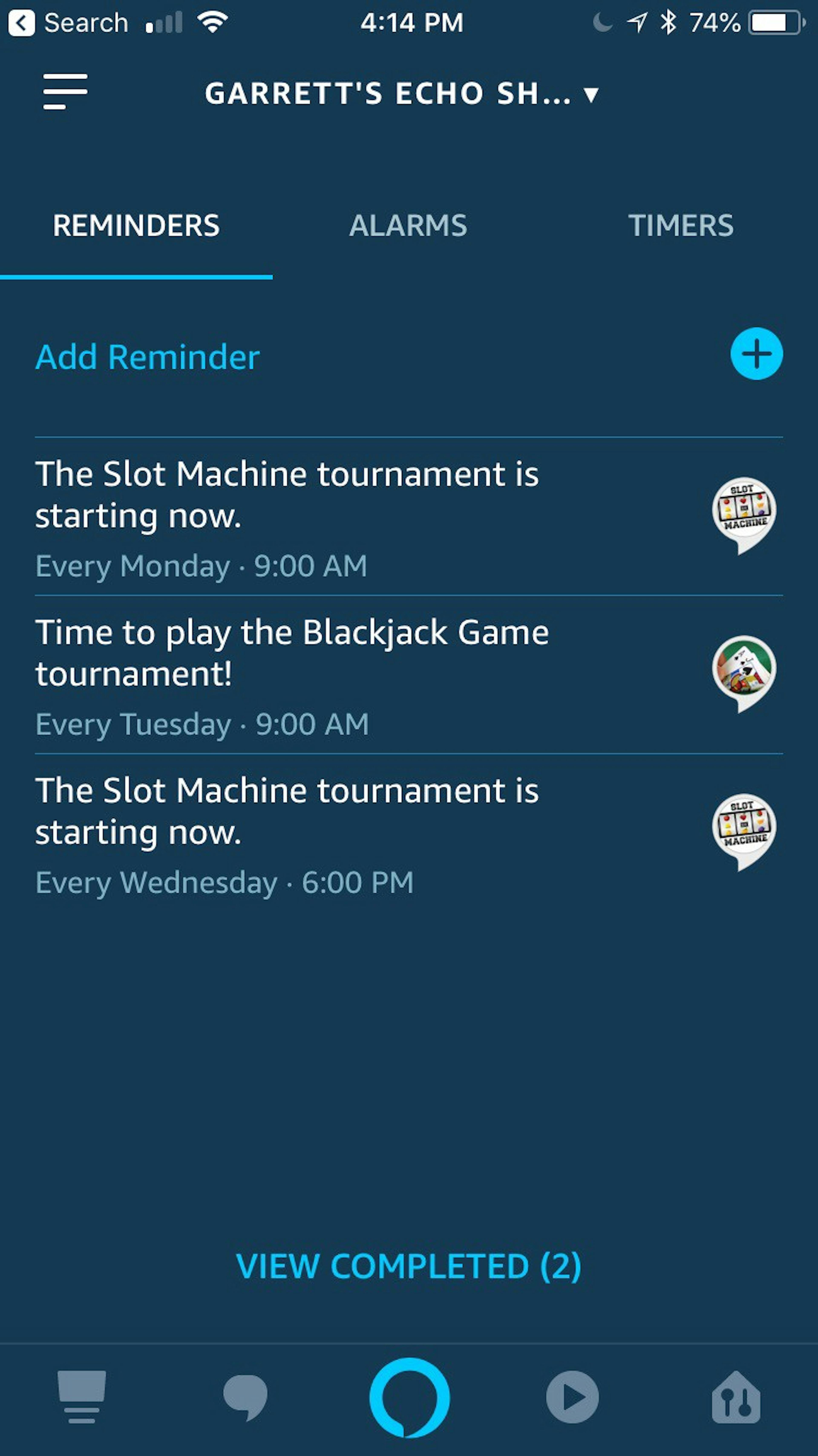 Adding Reminders to your Custom Alexa Skill