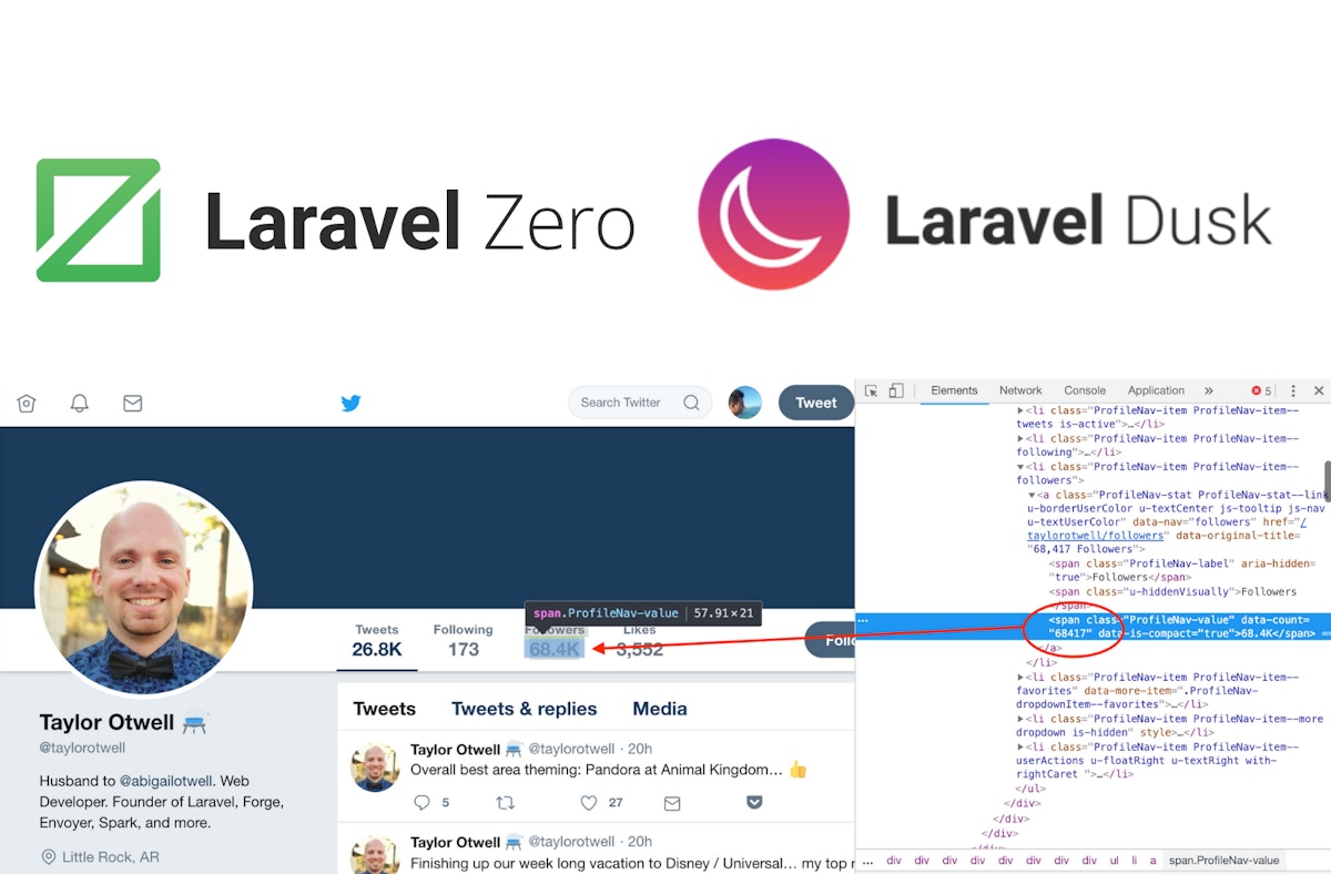 featured image - Laravel Zero/Dusk- Tracking twitter accounts