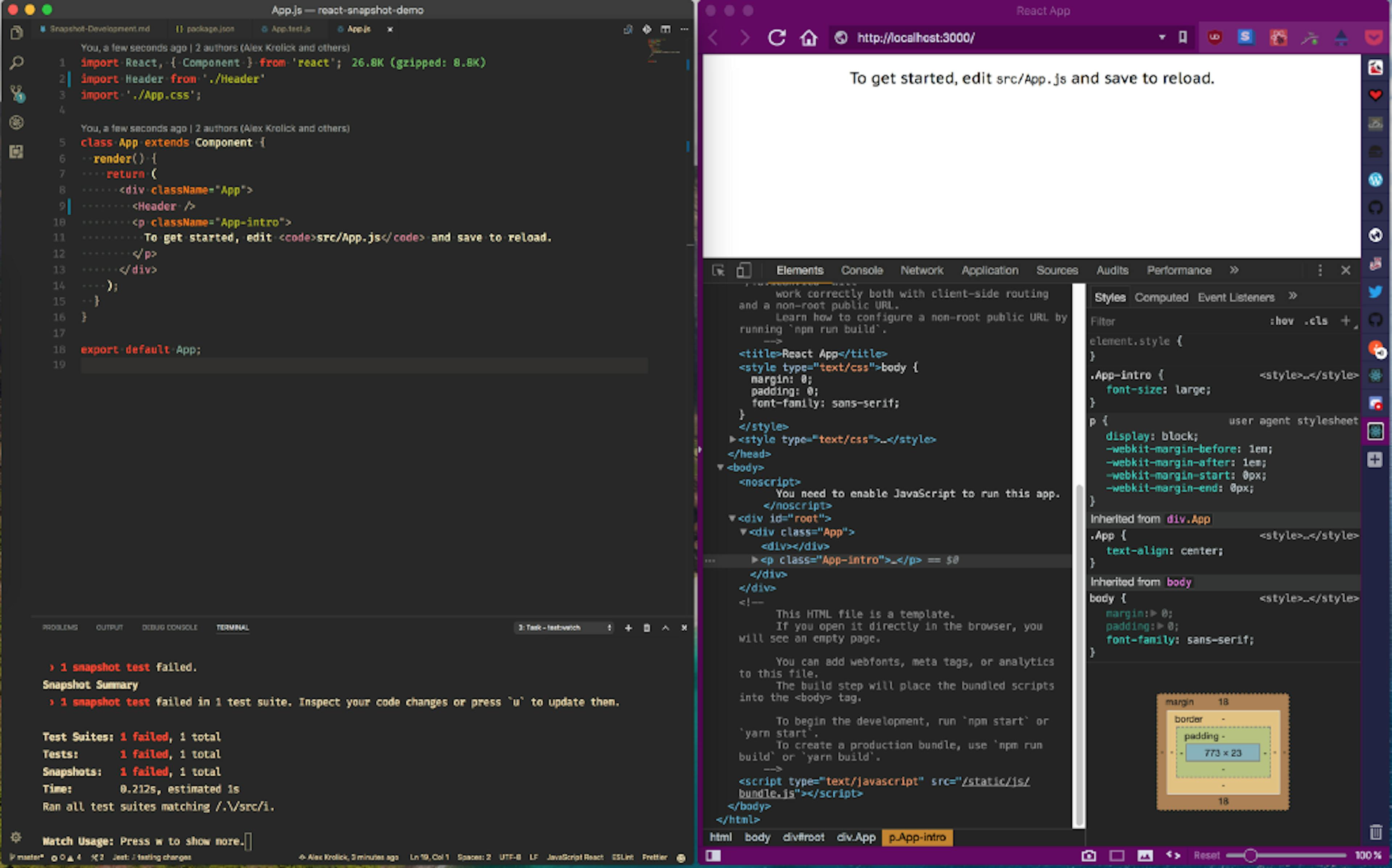 Oh snap, snapshots! Unit & integration testing with Jest & Enzyme