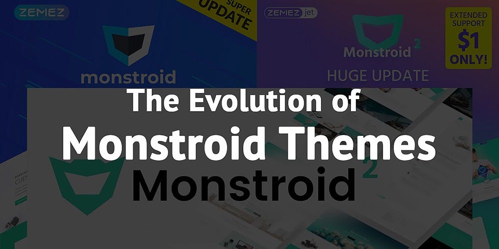featured image - The Monstroid WordPress Themes Evolution [2016 to 2018]