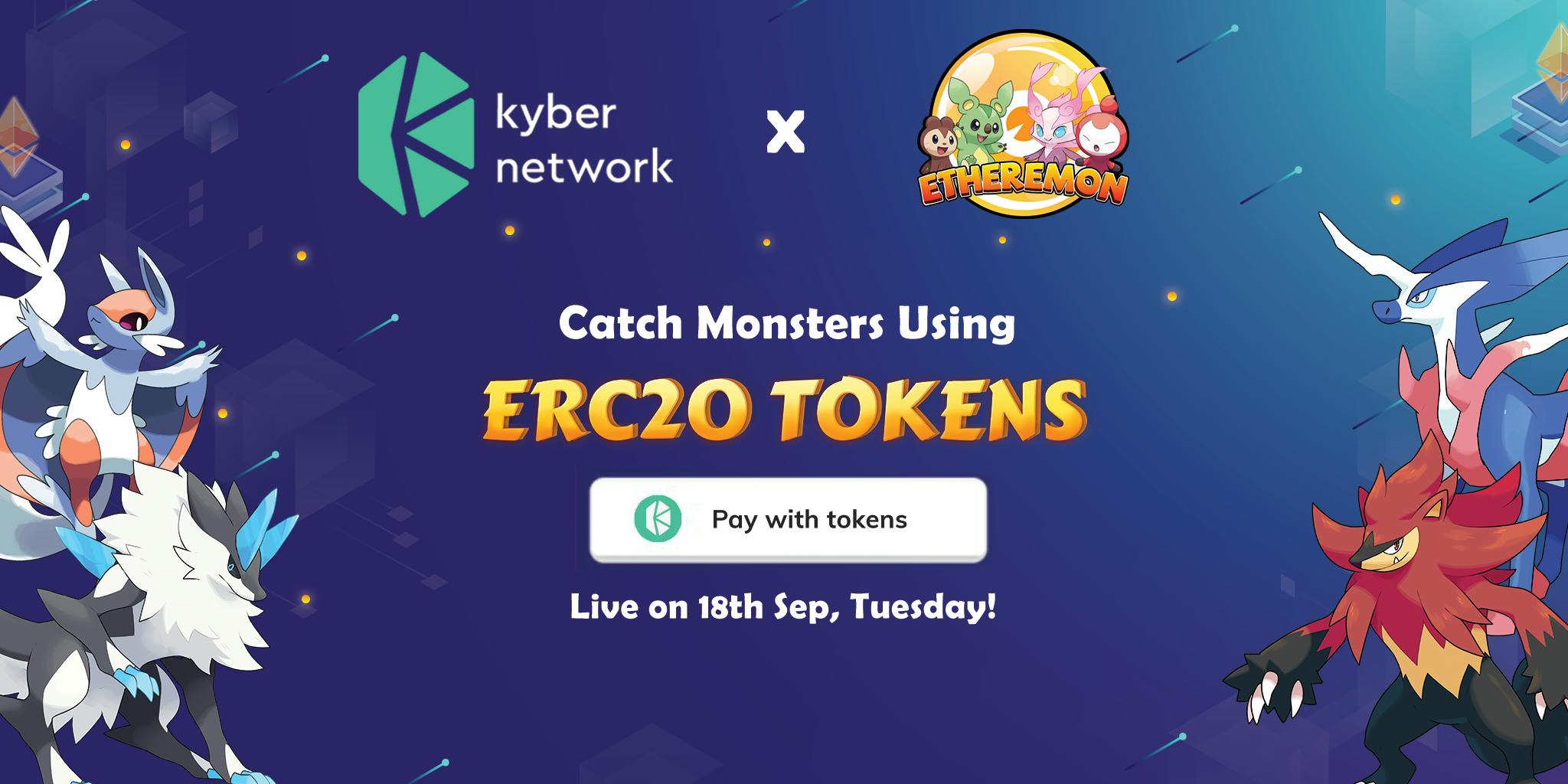 /etheremon-integrates-with-kybers-on-chain-liquidity-protocol-a-new-payment-solution-for-ccbb36dfd595 feature image