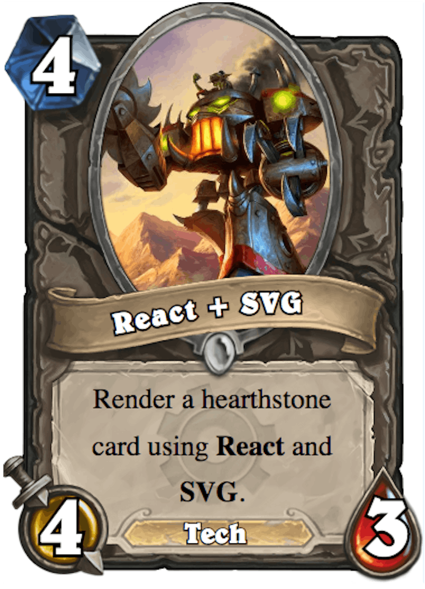 featured image - Render a hearthstone card using React and SVG.