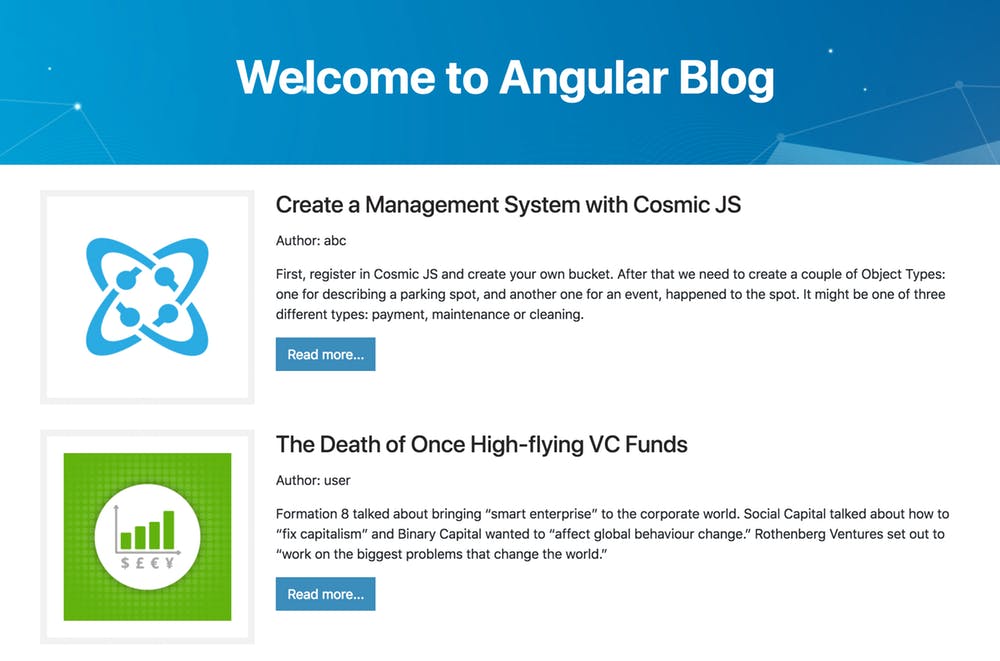 featured image - How to Build a Blog Using Angular and Cosmic JS