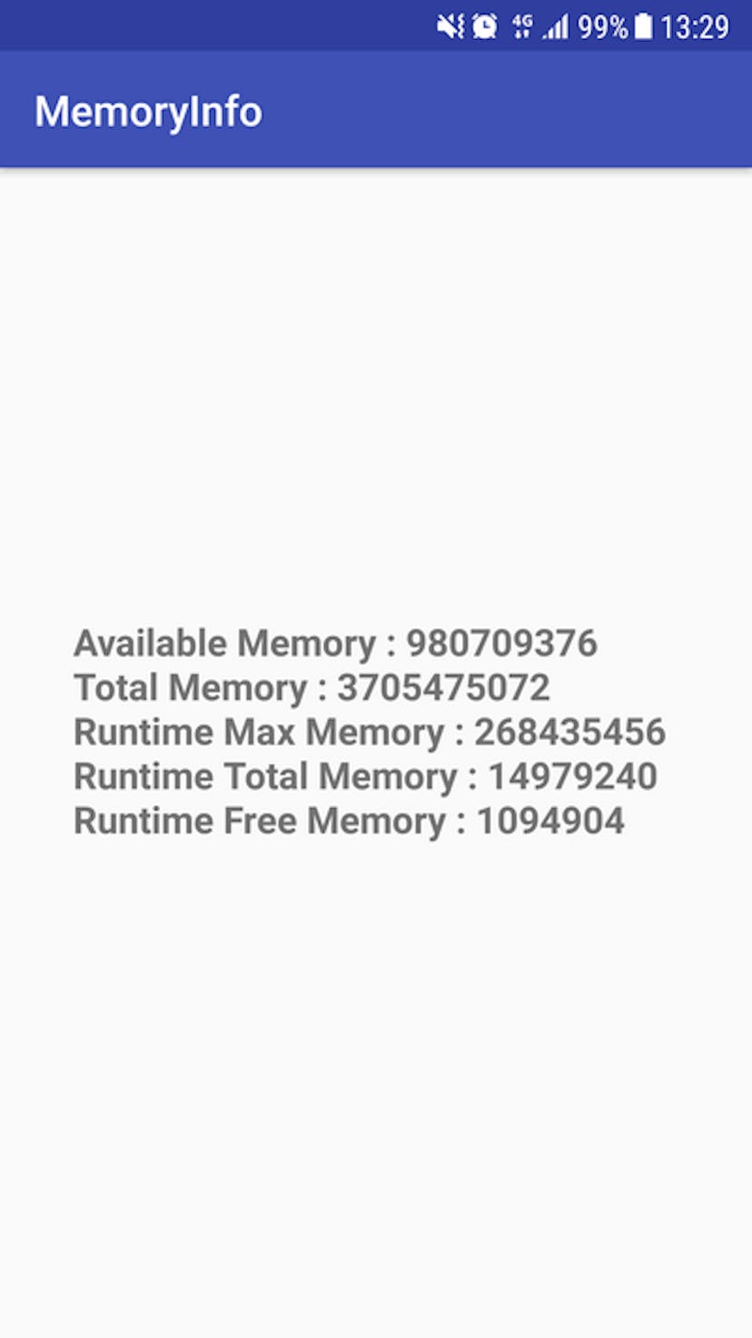 featured image - Learn to get Memory Info at runtime on Android