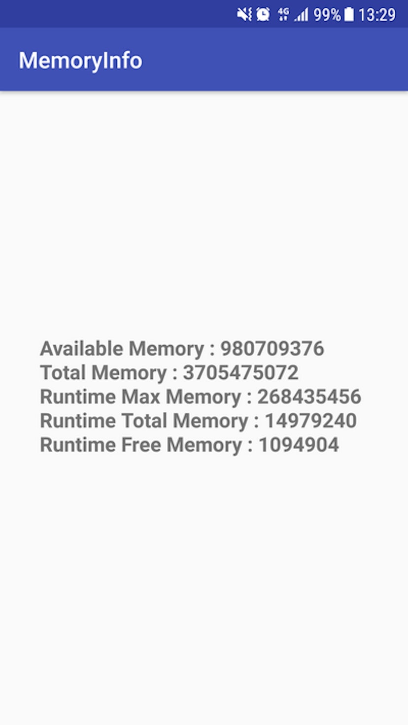 featured image - Learn to get Memory Info at runtime on Android