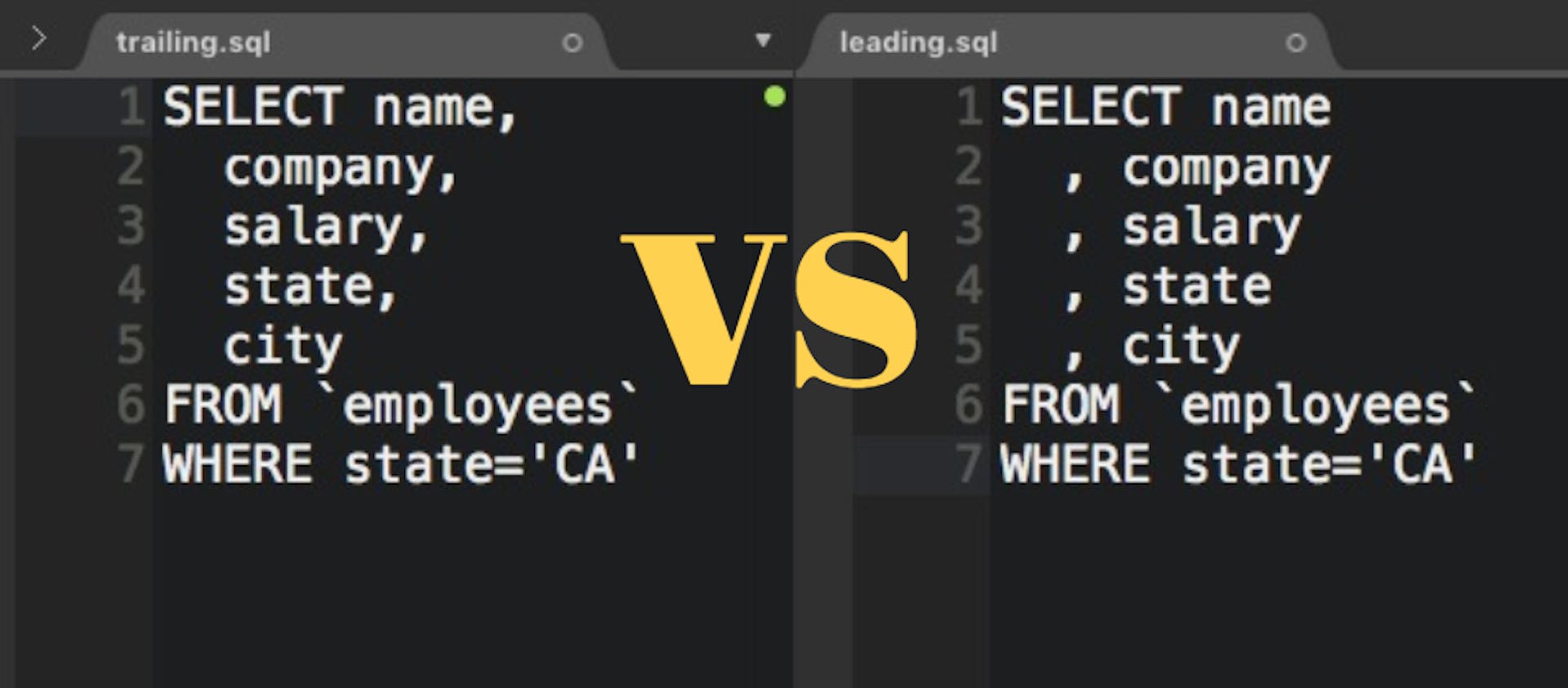 featured image - Winning arguments with data: Leading with commas in SQL?