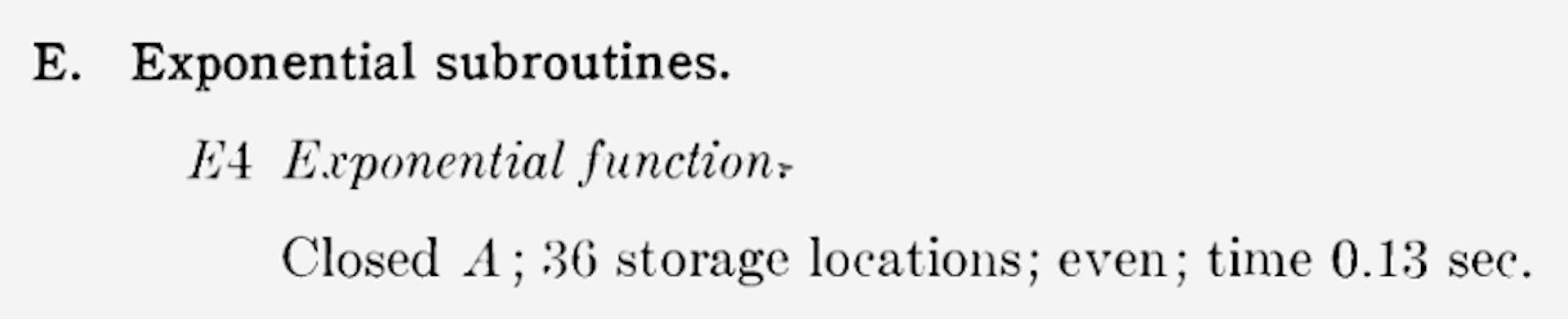 An excerpt from arguably the first API documentation, from Wilkes’ Preparation of Programs for Electronic Digital Computers (1951). The document reports the: (1) type of subroutine (“closed”), (2) total number of storage locations needed to store the subroutine, (3) restrictions on address number, and (4) approximate execution time.