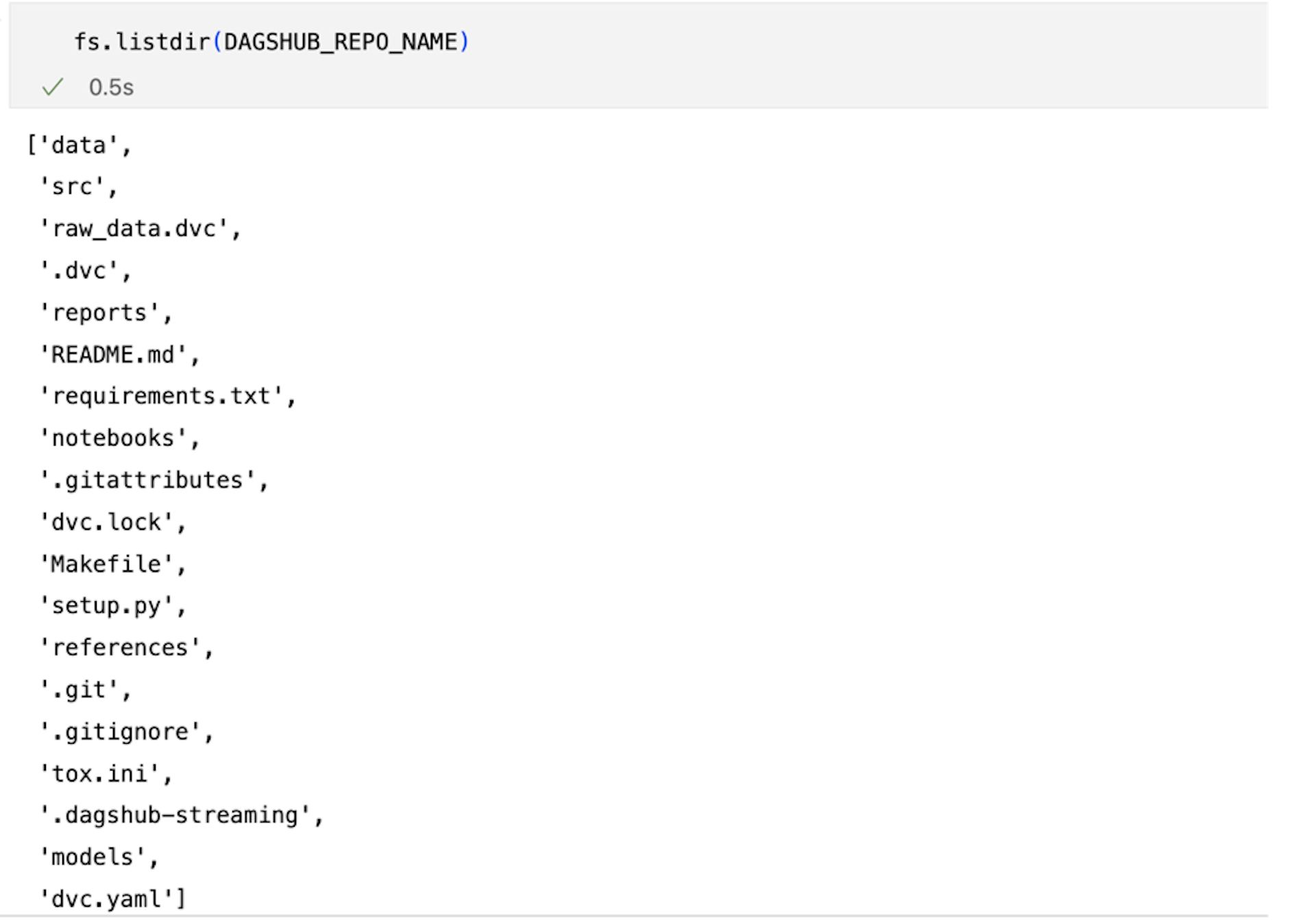 Listing Files using Dagshub FileSystem