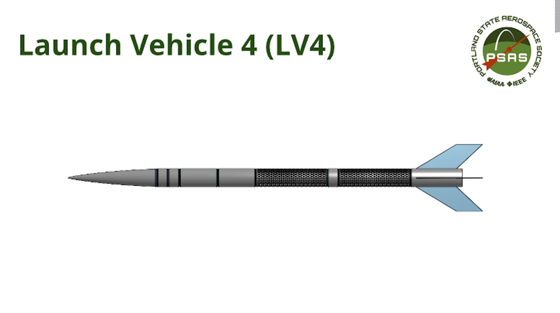 LV4 est la cellule de nouvelle génération. Ce sera la première fusée de PSAS propulsée par un moteur à carburant liquide et la fera franchir les limites de l'espace à 100 km.