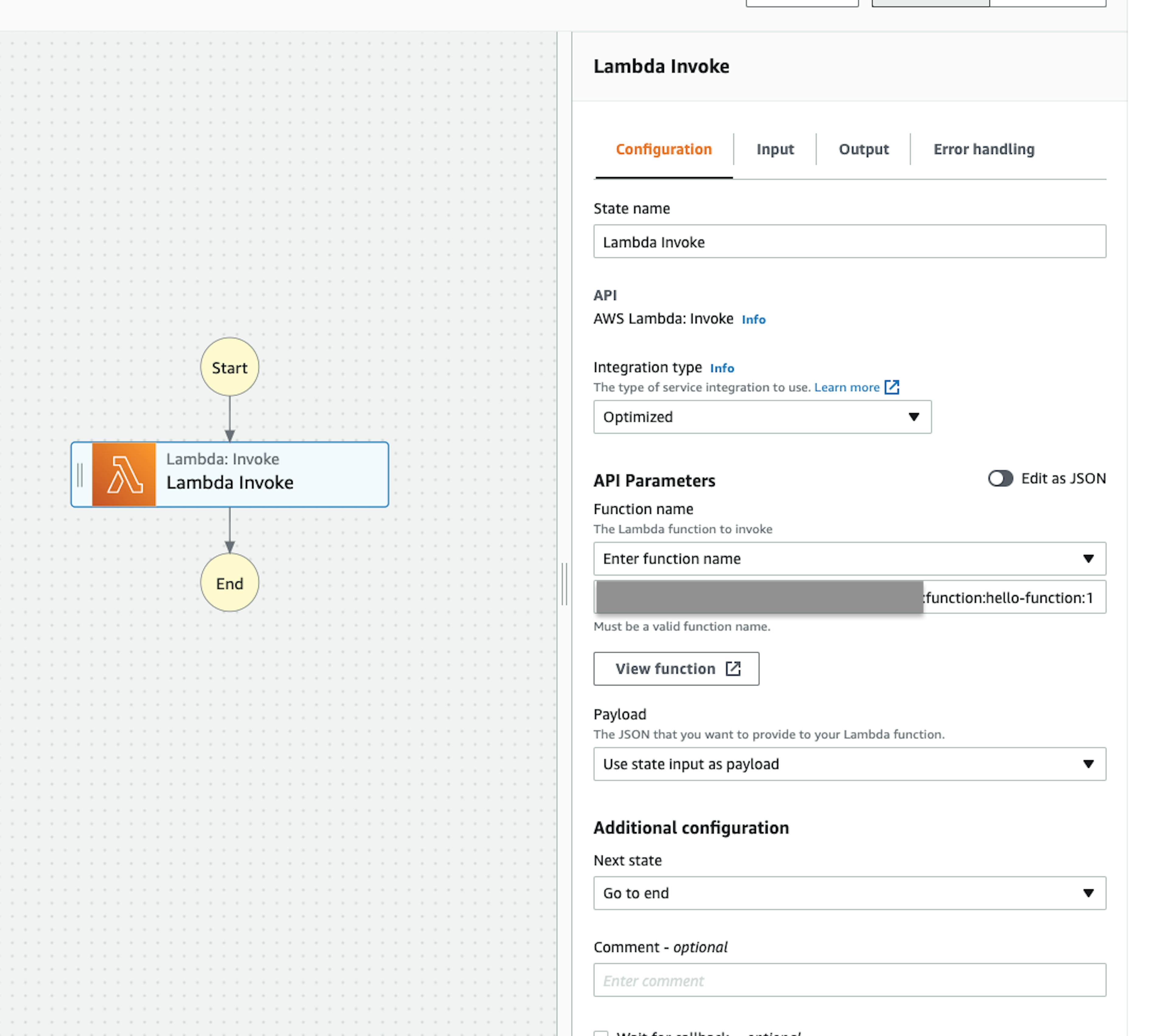 Lambda Invoke Configuration