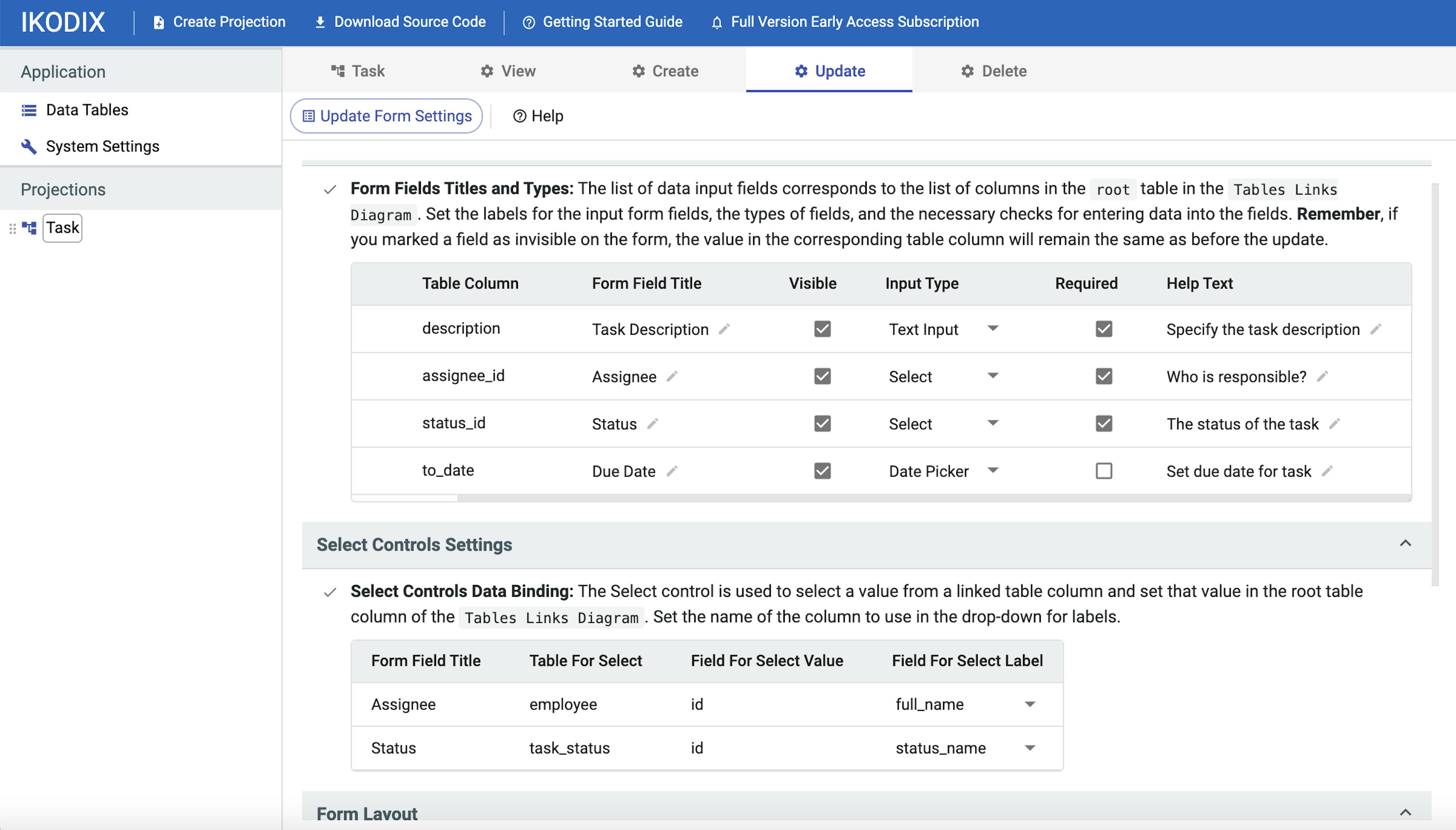 Update Form