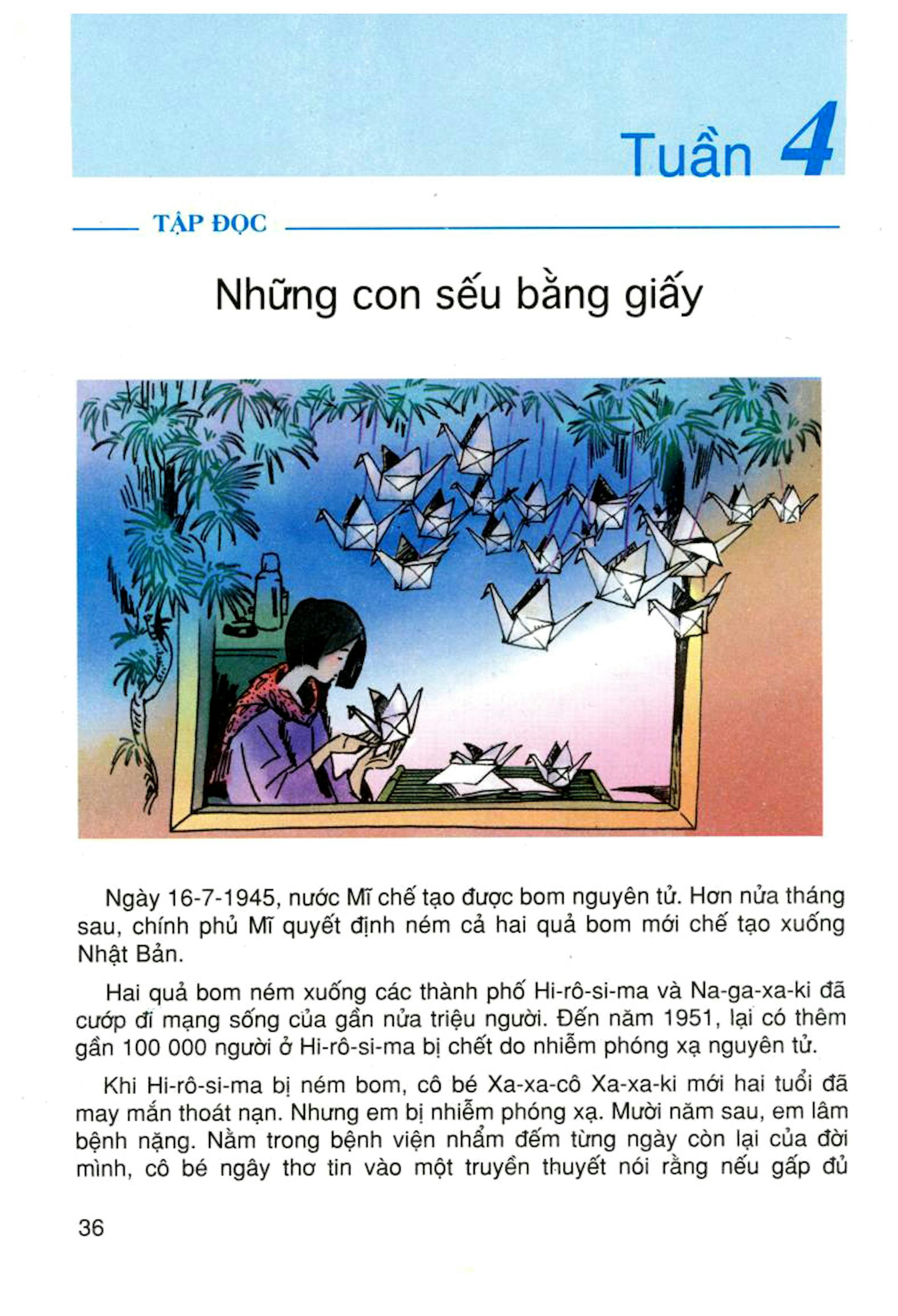 "The Paper Cranes" story from my Vietnamese Grade 5 Literature textbook. 