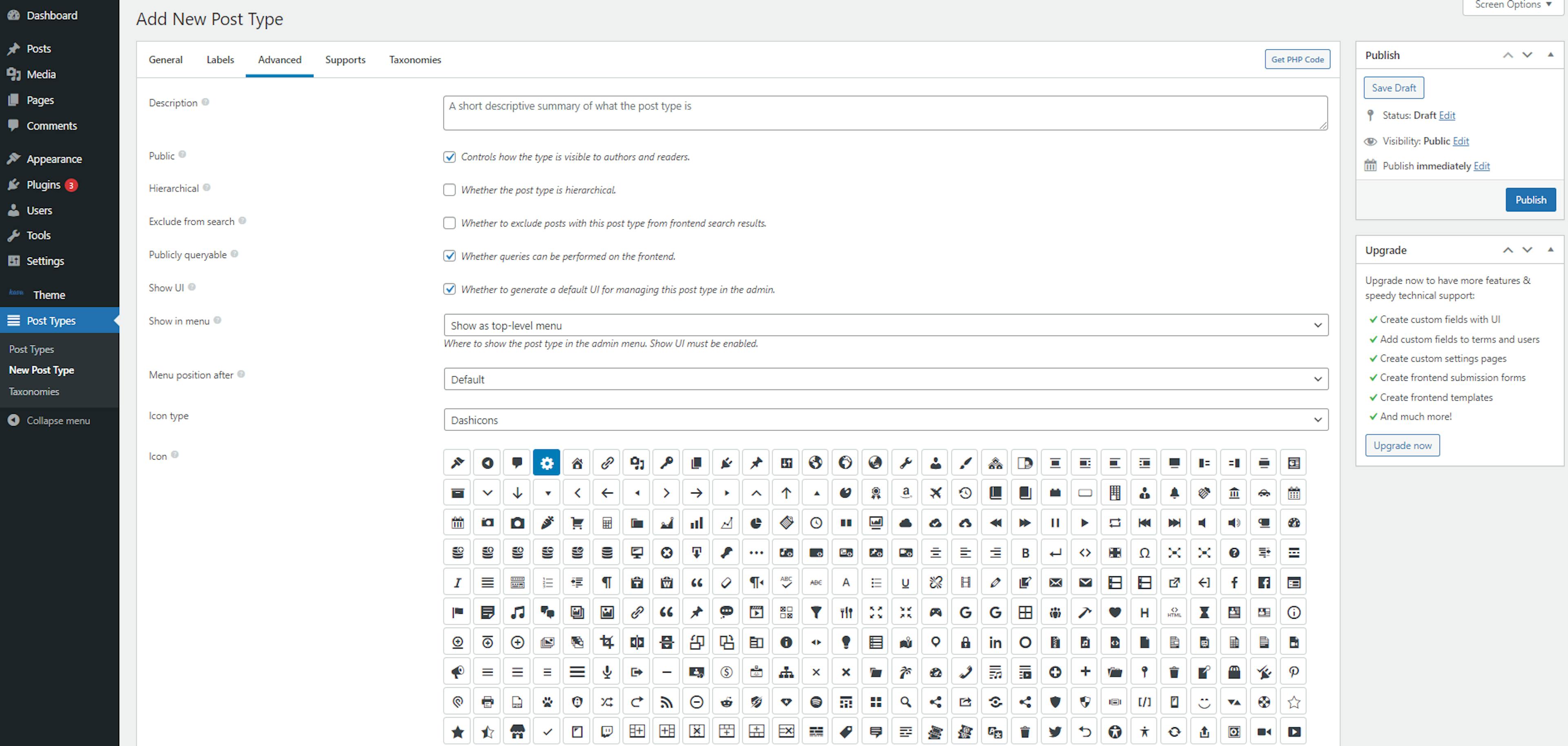 Advanced MetaBox CPT settings