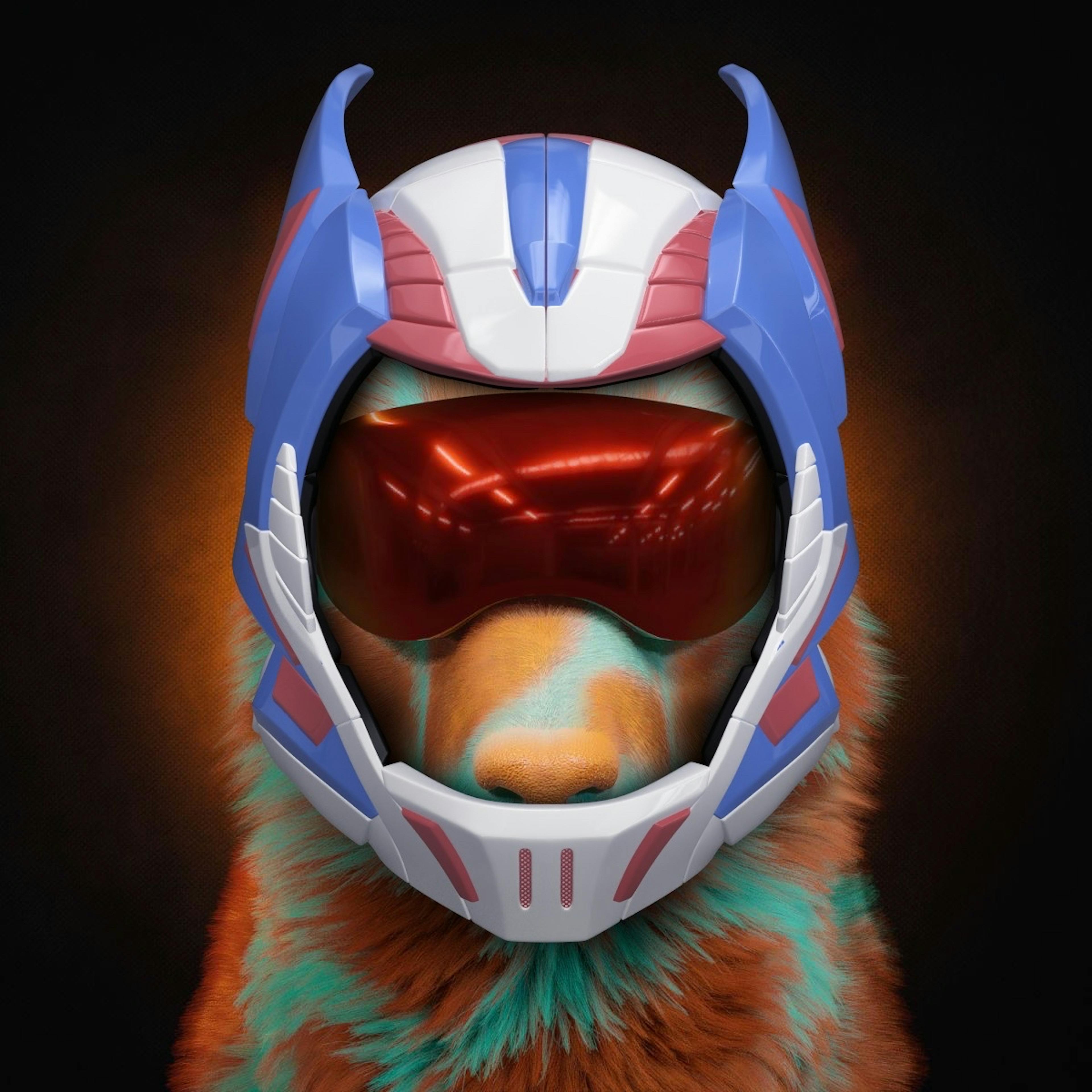 Wilder Beast (https://opensea.io/collection/wilderbeasts-wolf) Wearing the Passion DR1VER Helmet [Concept]