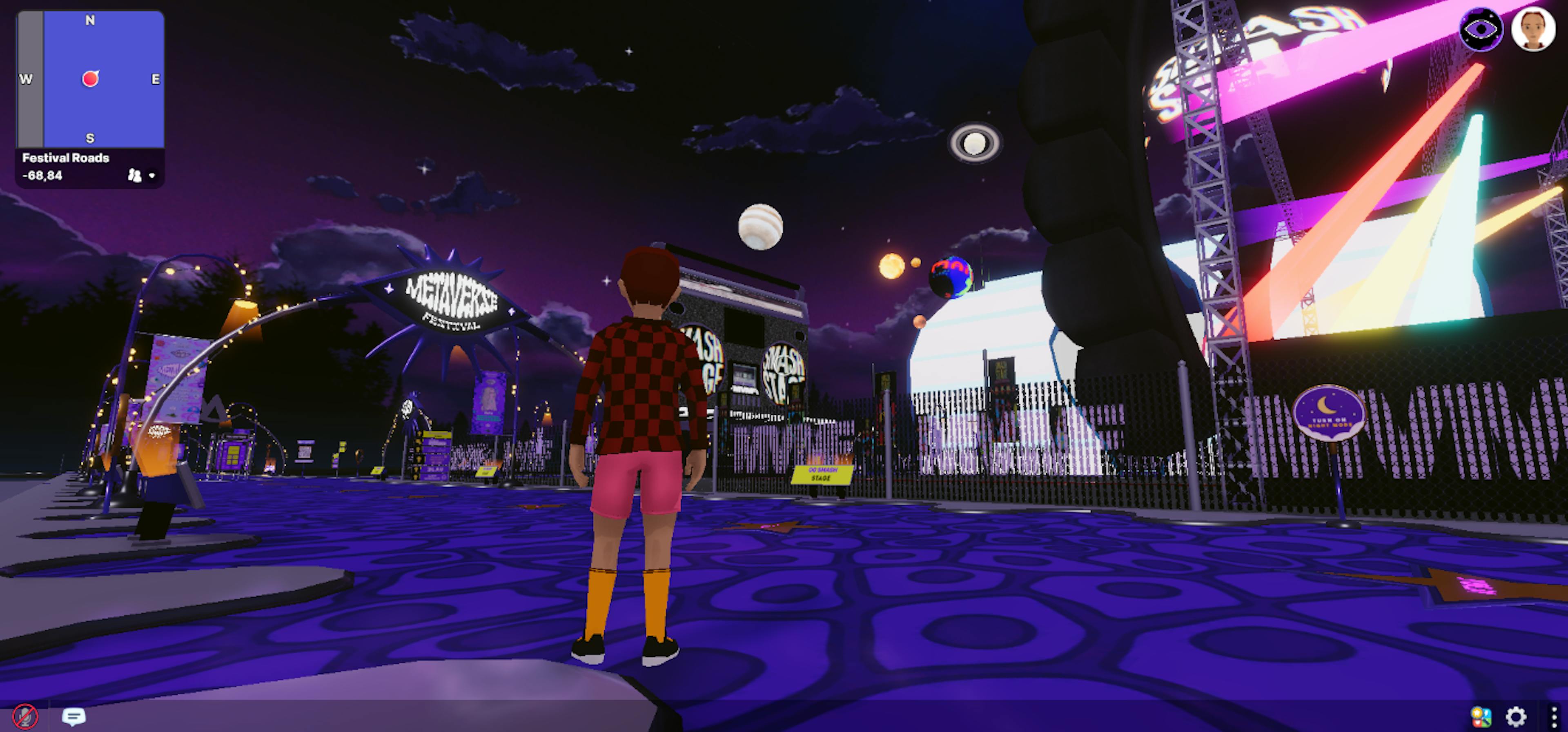Walking to The Metaverse Festival in Decentraland to watch Dana Immanuel & The Stolen Band perform