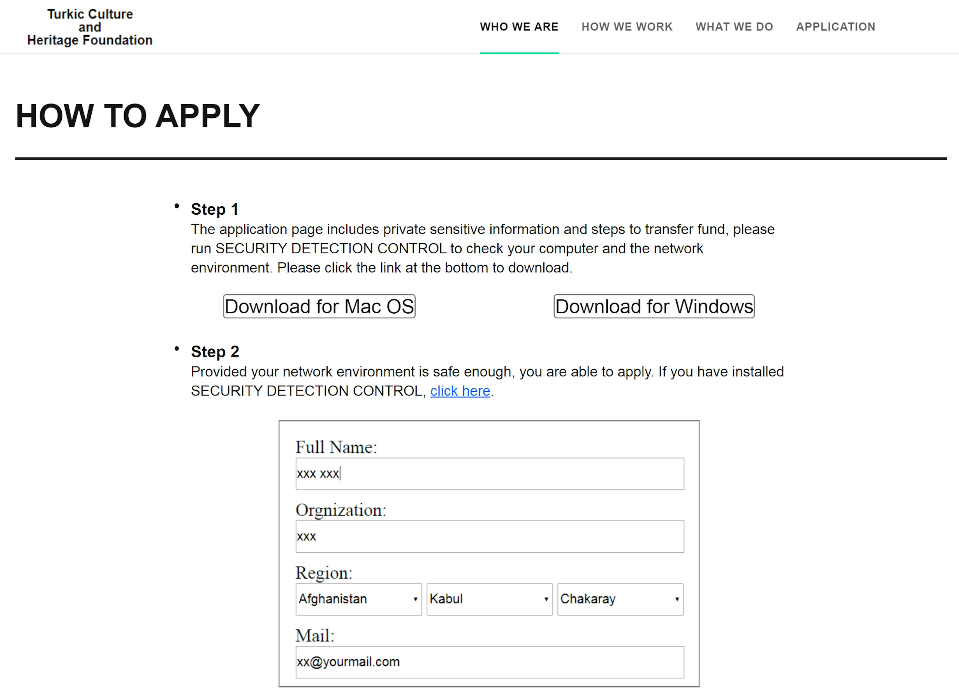 Figure 3: Links to download a fake security scanner