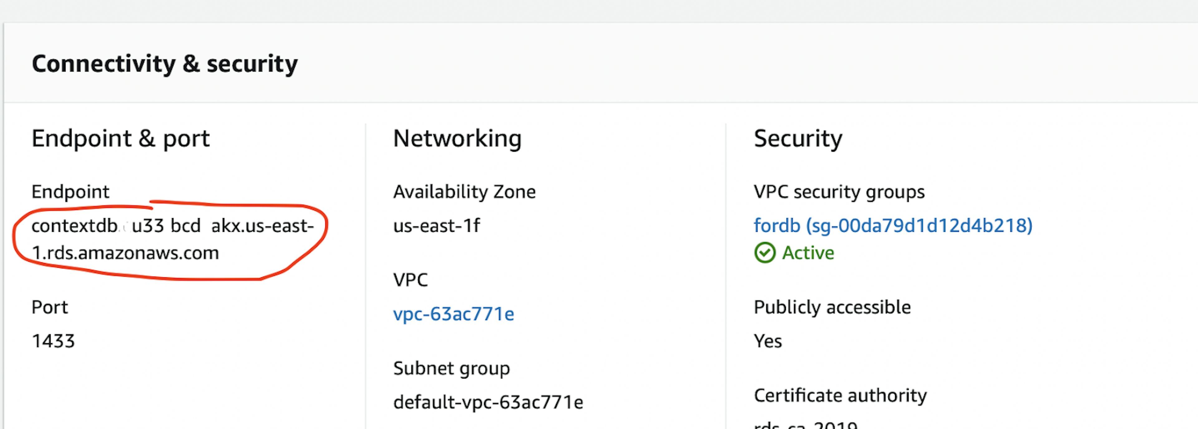 Image 8 - AWS RDS Endpoint