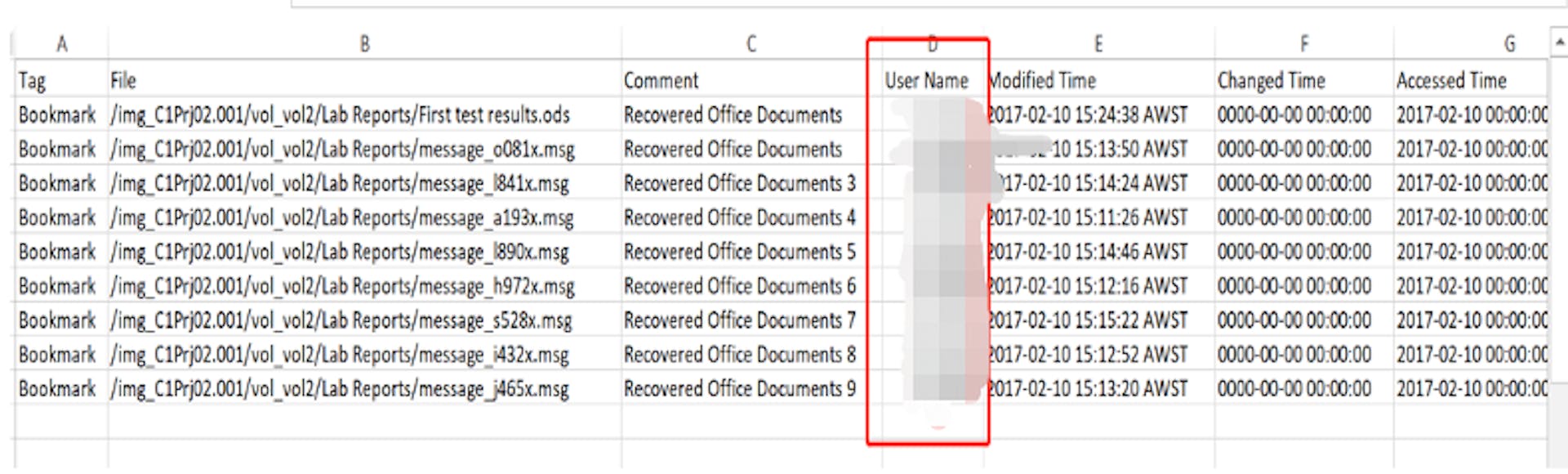 Figure 13. To verify the All Tagged results in the generated Excel report.
