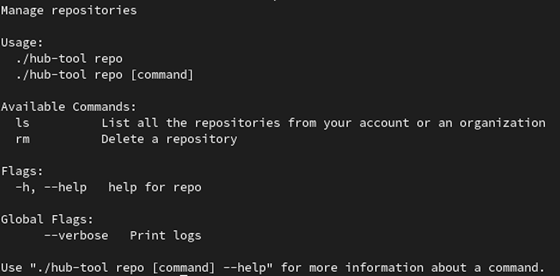 Repositories commands.