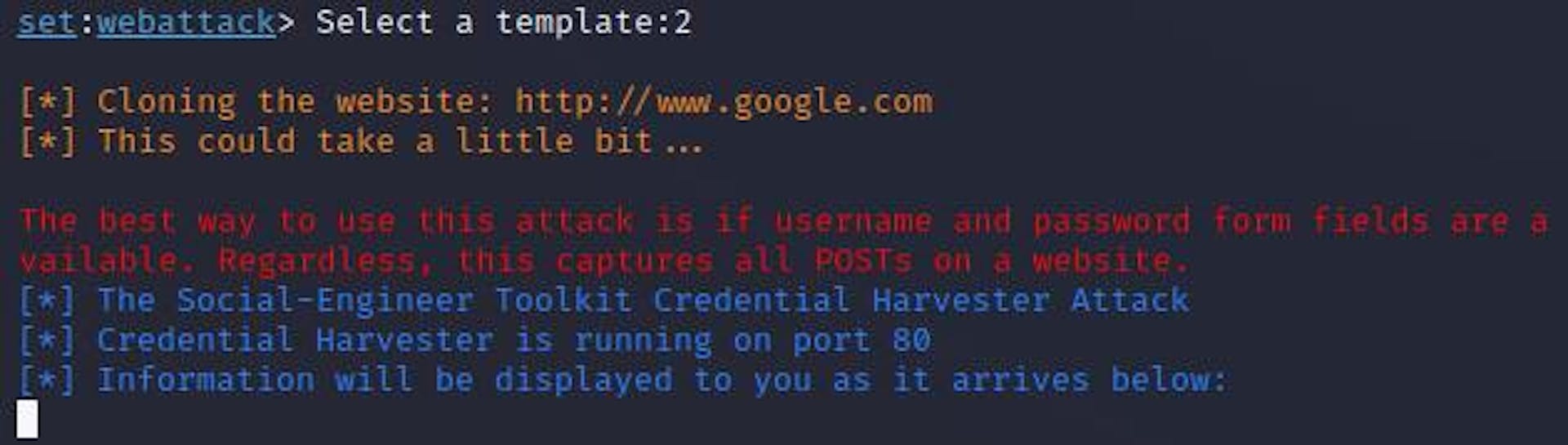 Credential Harvester Console
