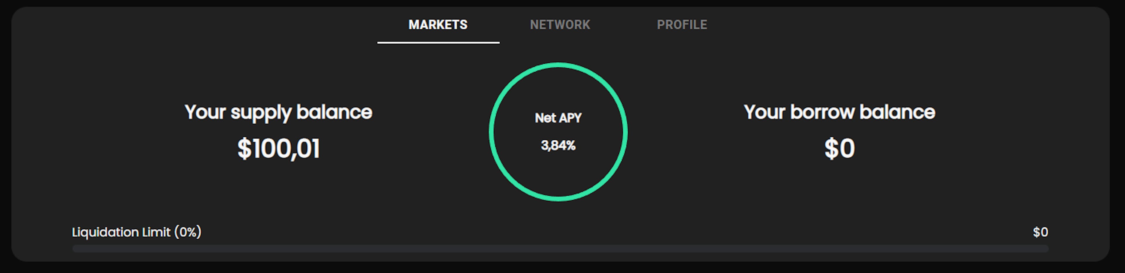 Current total position in all markets