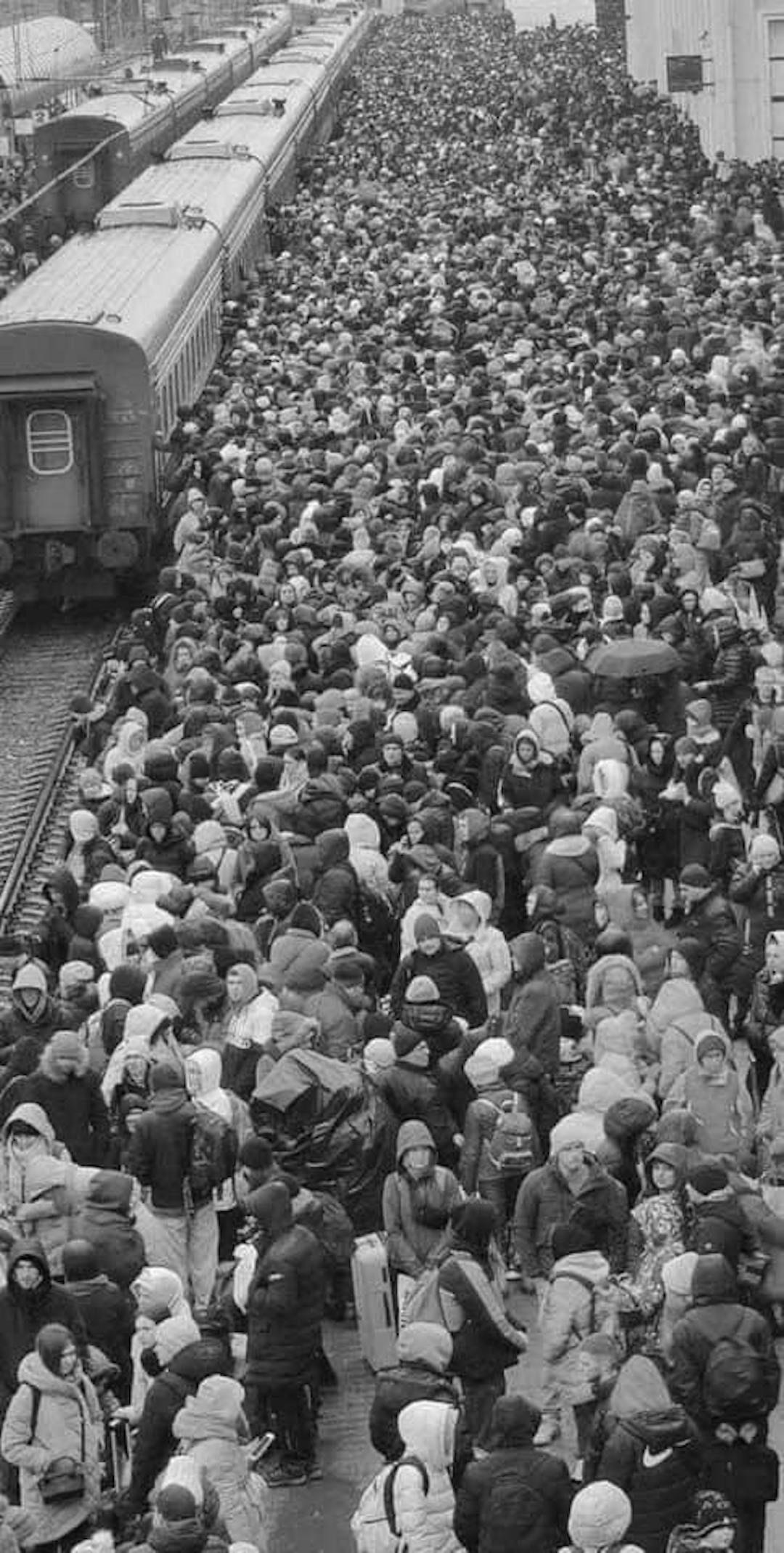 Ukrainian train station — A chilling reminder that history might be repeating itself.