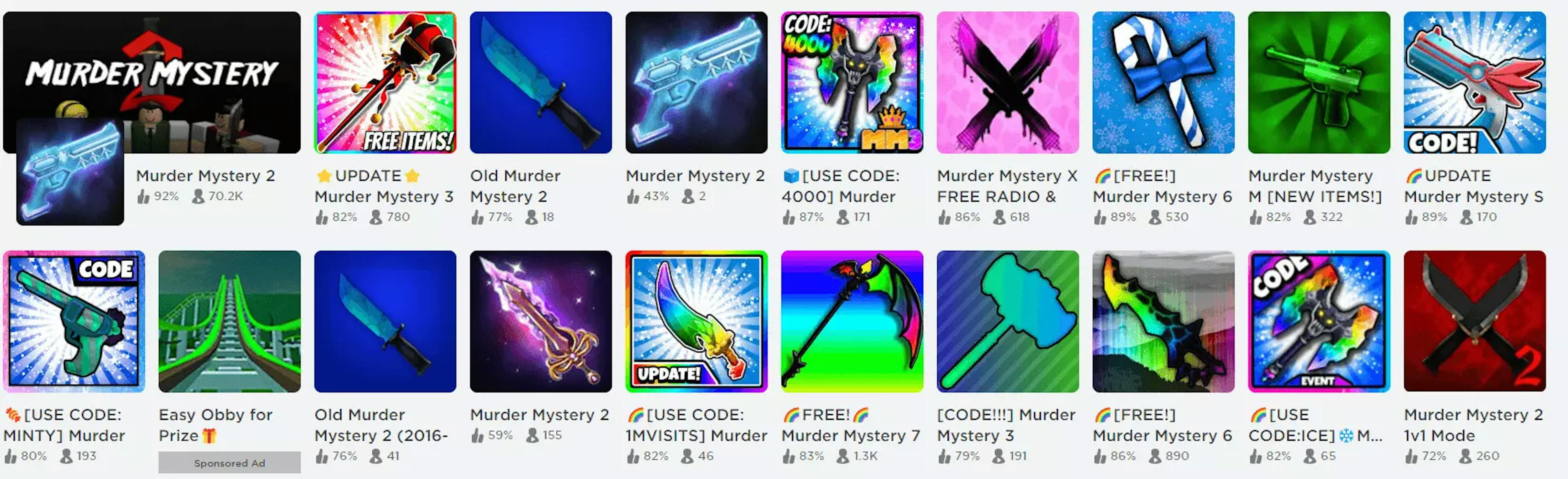 Some parasitize on the success of the original games: in Roblox, you can find dozens of fake "sequels" of famous games