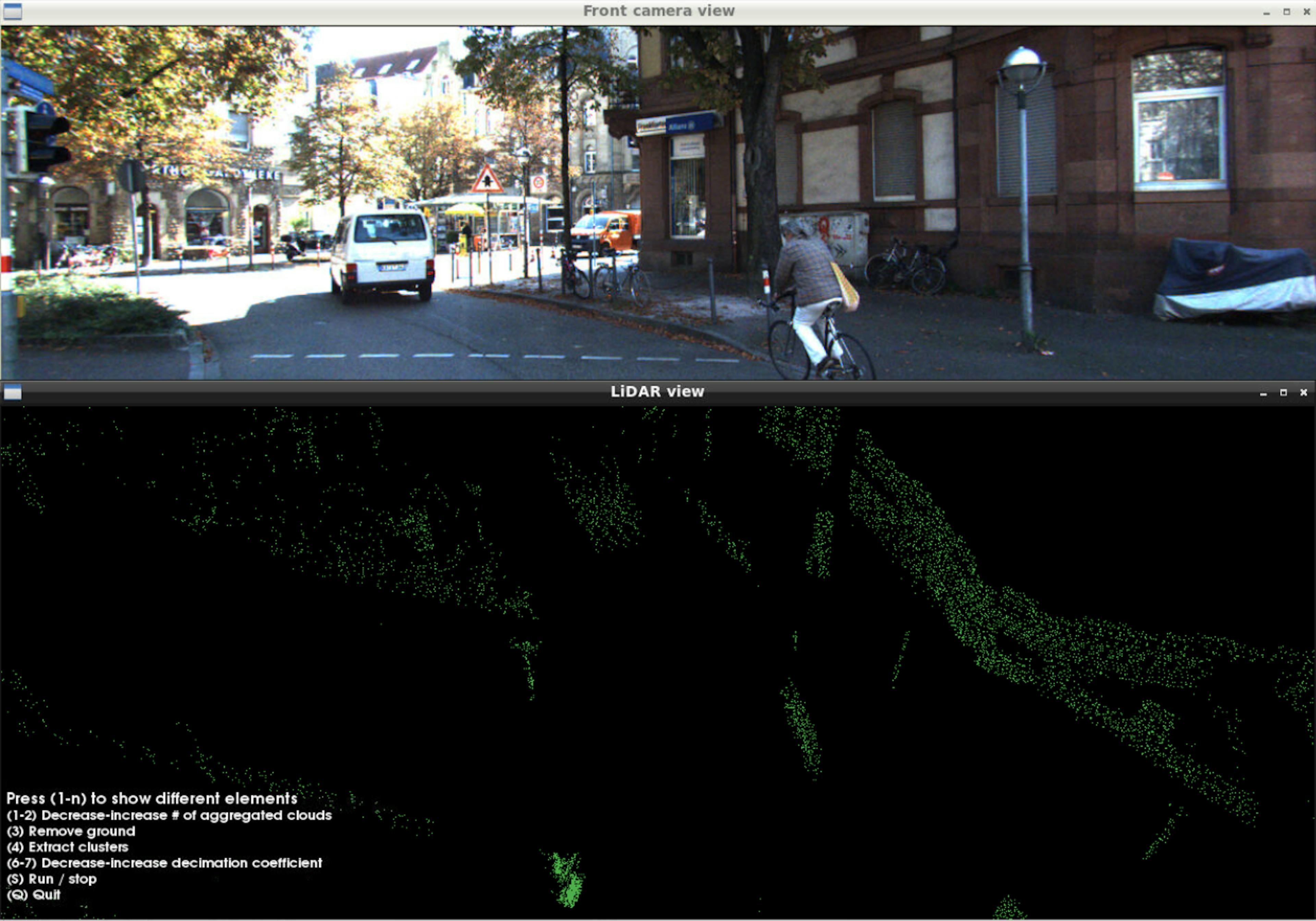 A 5-frame aggregated point cloud. The ground is removed for ease of observation. Image by the author.