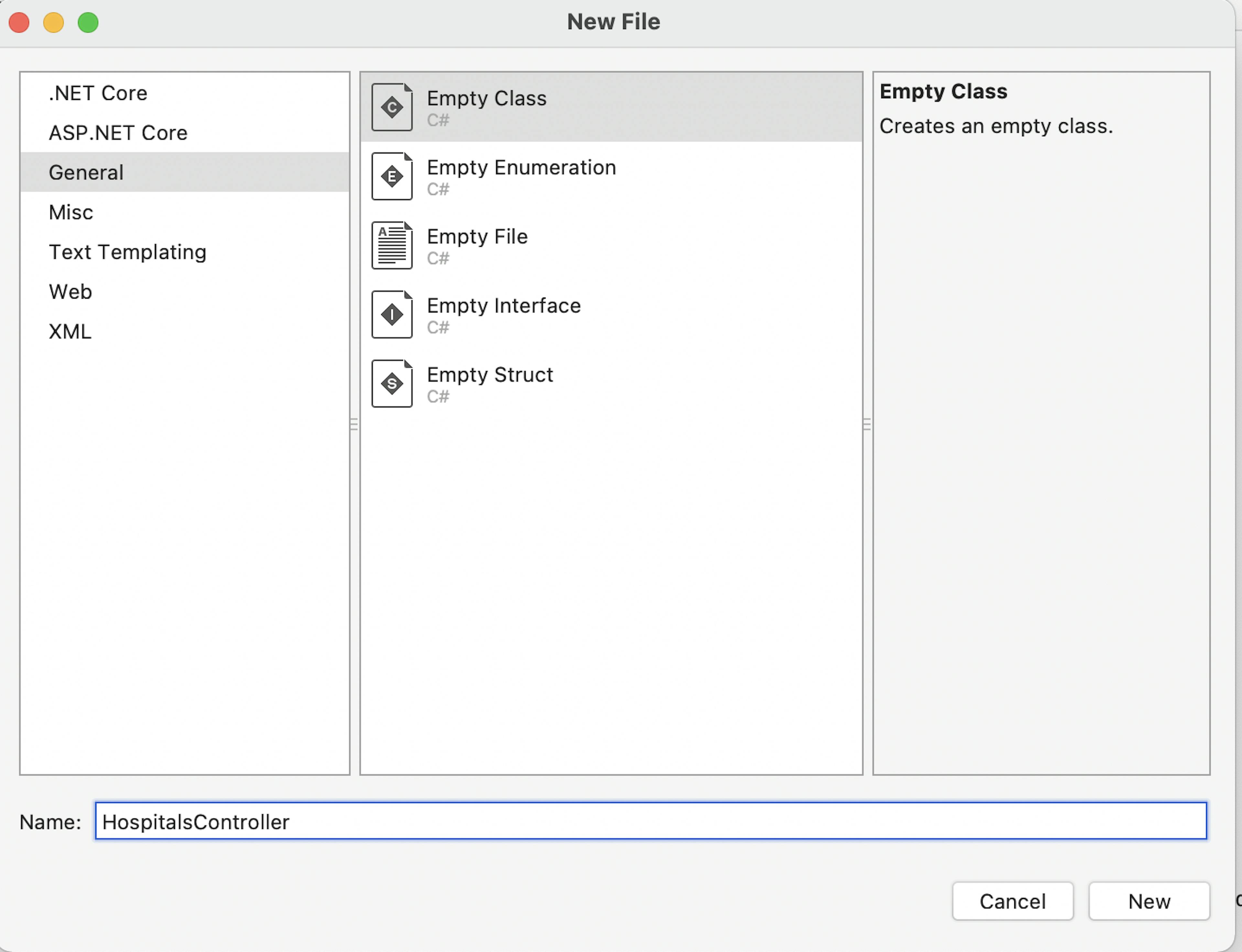 Image 5 - Creating a HospitalsController