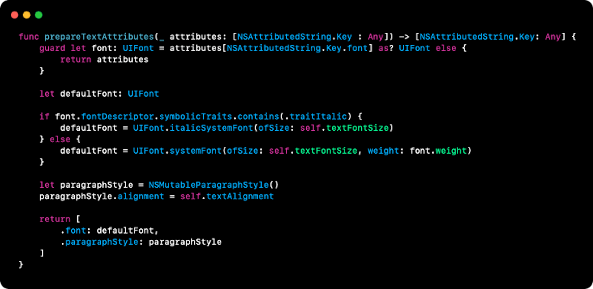 Handling italic using NSFontDescriptor