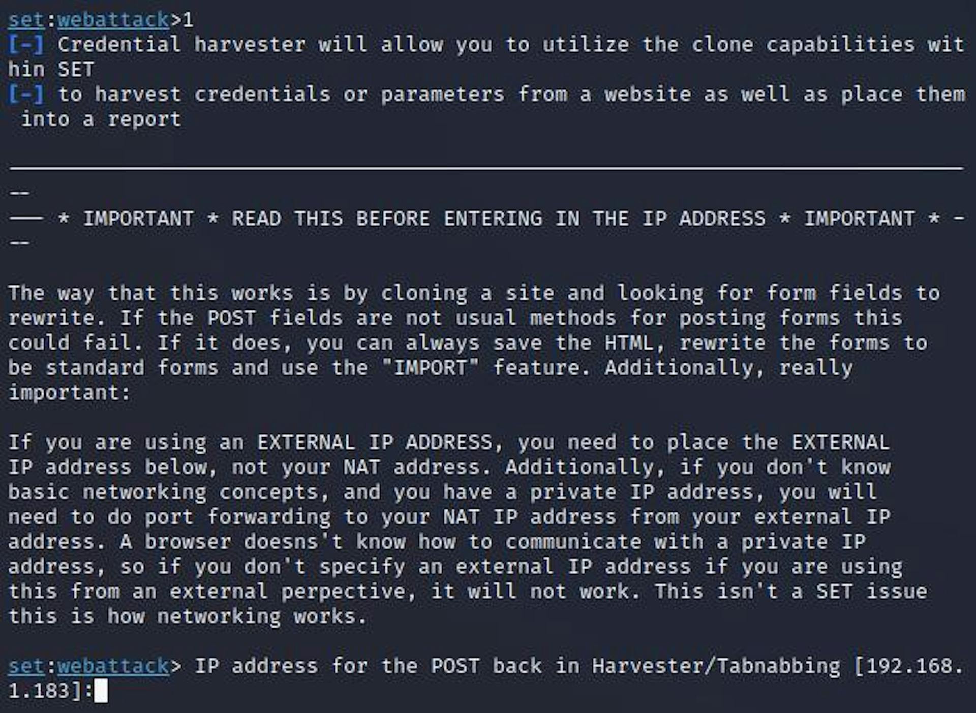 IP Address for Harvester/Tabnapping
