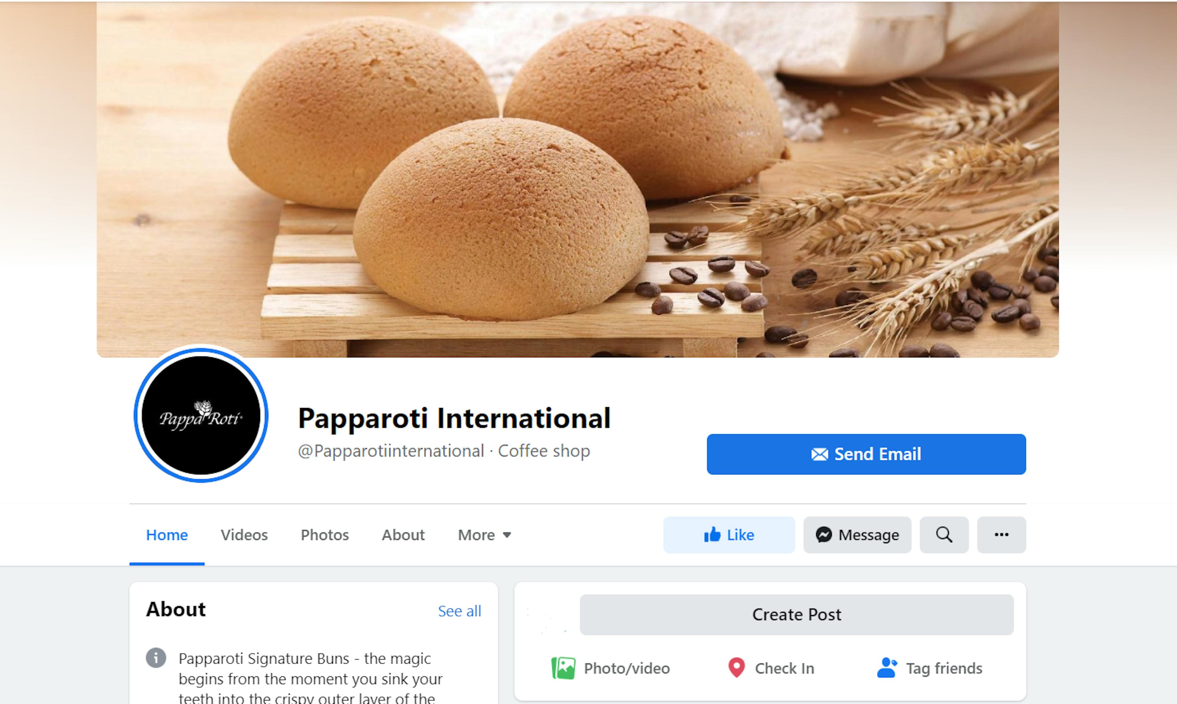 Example of a Business Page on Facebook