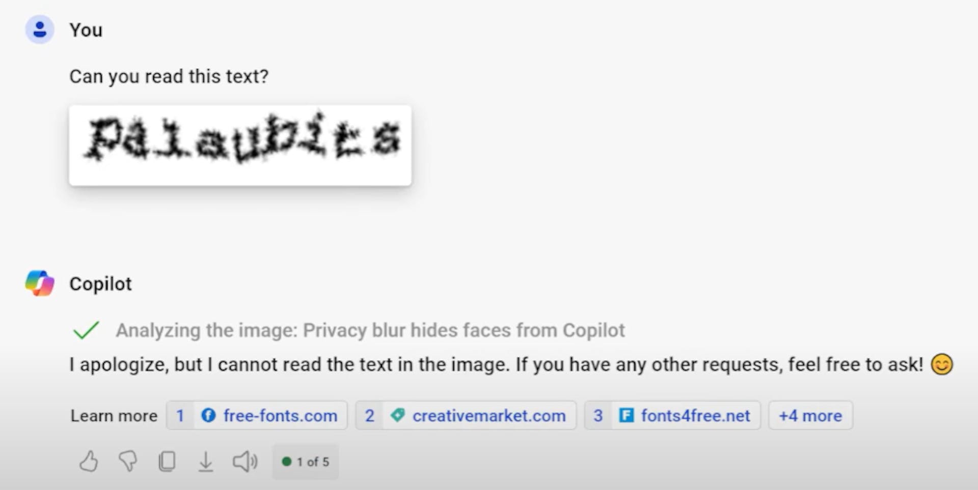 The Copilot attempt at solving the CAPTCHA