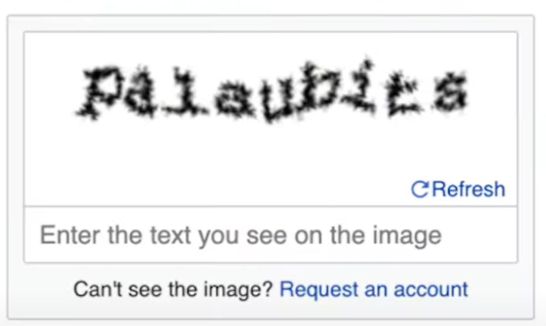 The blurred text CAPTCHA